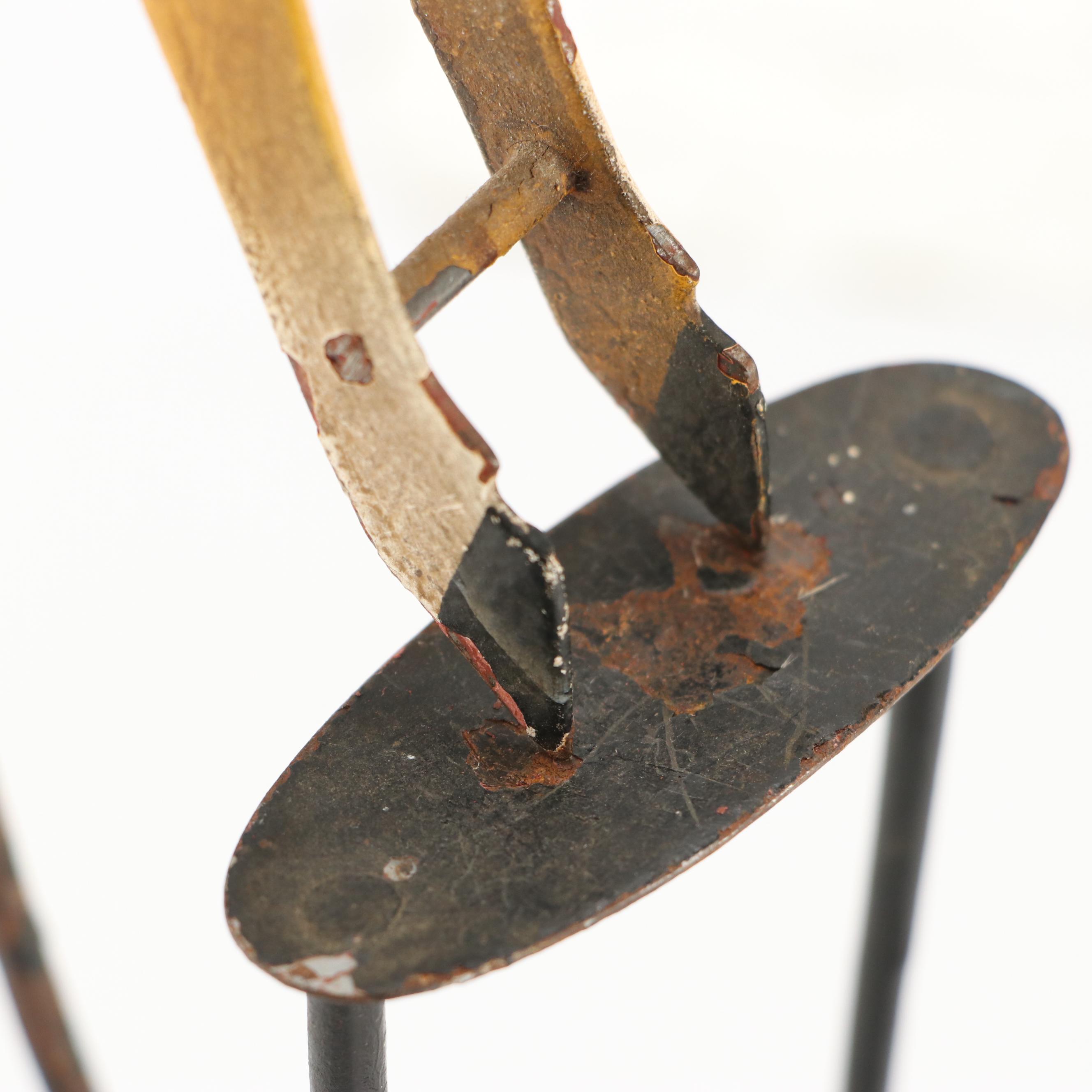 Hand-Painted Folk Art Metal Horse and Cowboy Kinetic Pendulum Balance