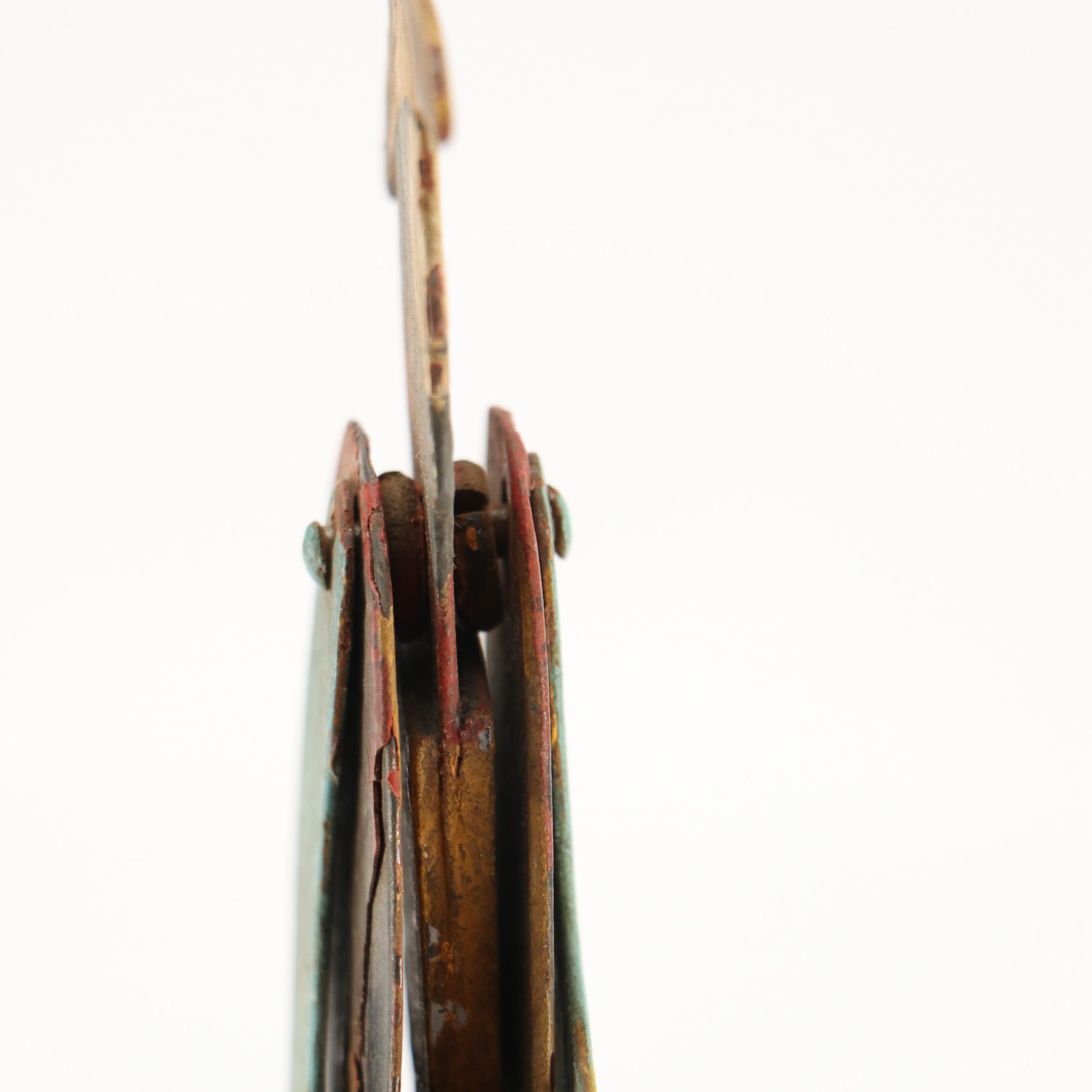 Hand-Painted Folk Art Metal Horse and Cowboy Kinetic Pendulum Balance