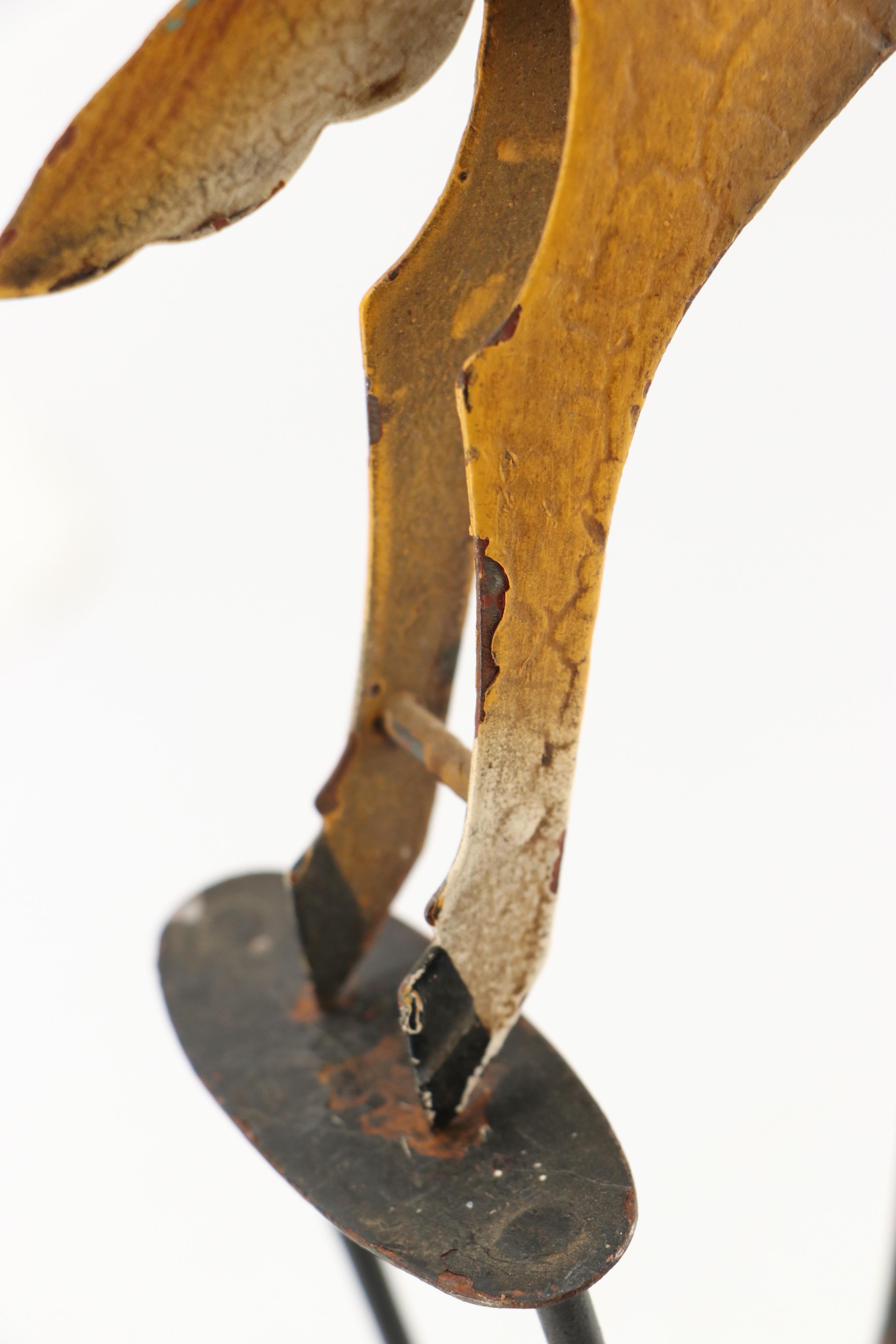 Hand-Painted Folk Art Metal Horse and Cowboy Kinetic Pendulum Balance