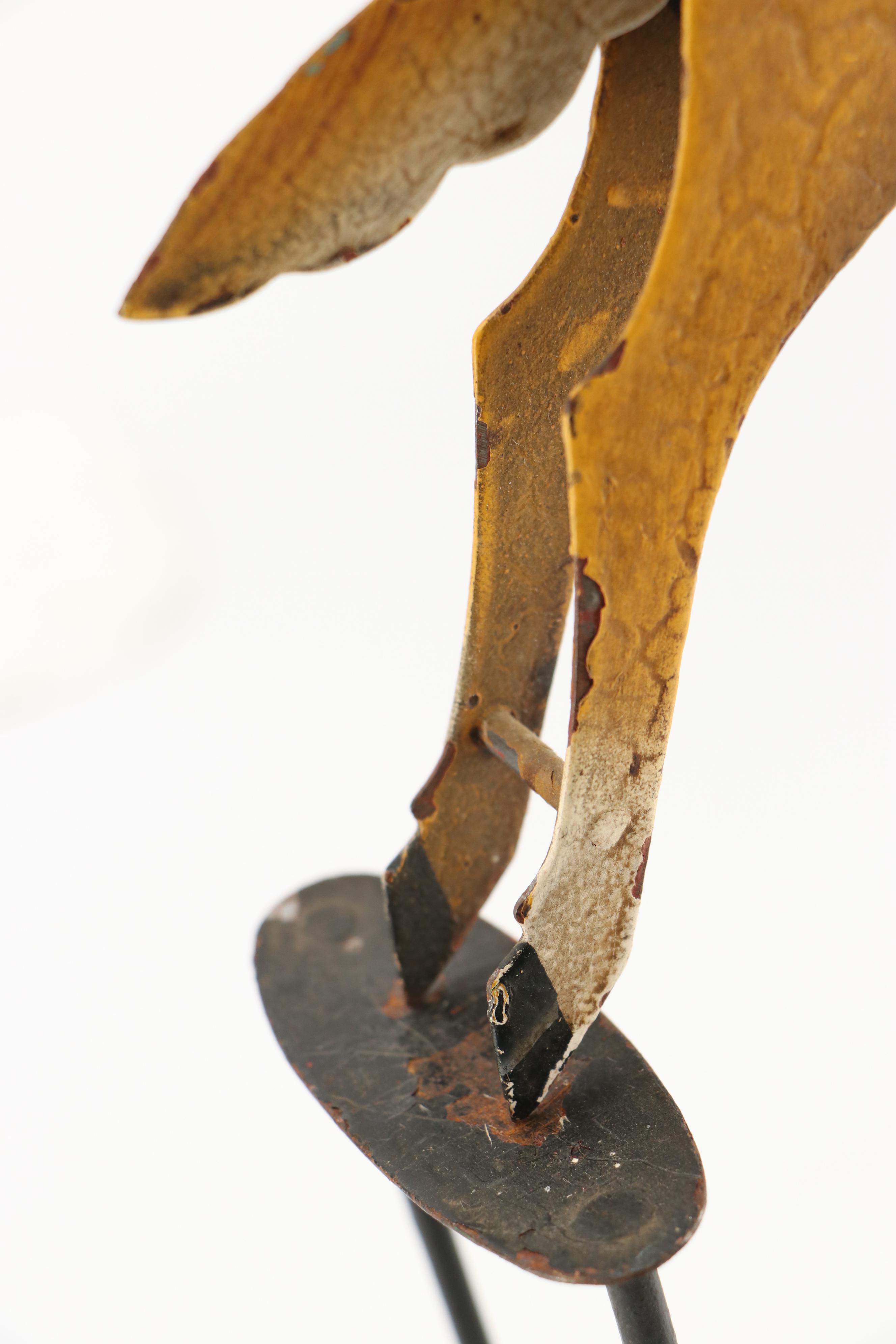 Hand-Painted Folk Art Metal Horse and Cowboy Kinetic Pendulum Balance