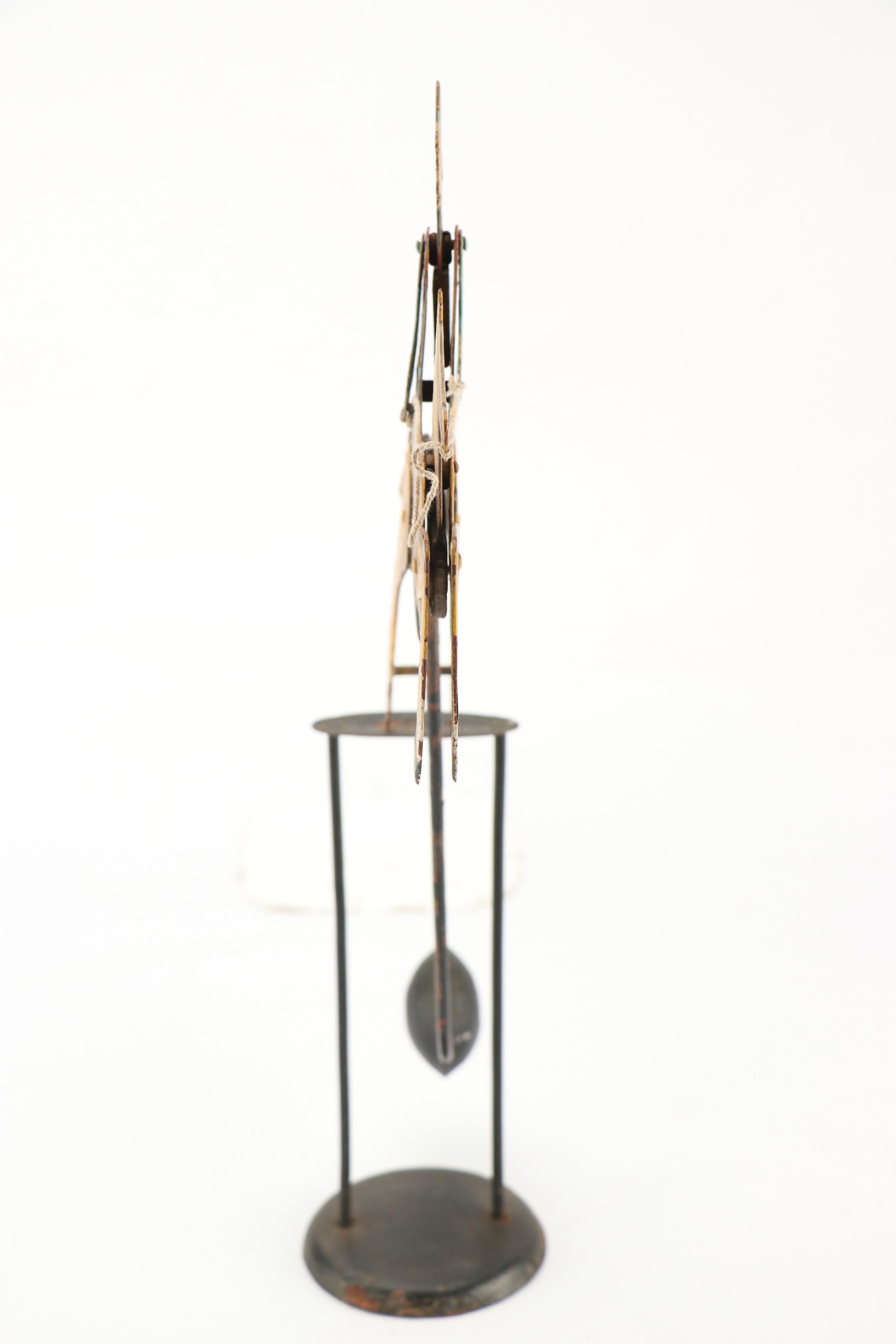 Hand-Painted Folk Art Metal Horse and Cowboy Kinetic Pendulum Balance