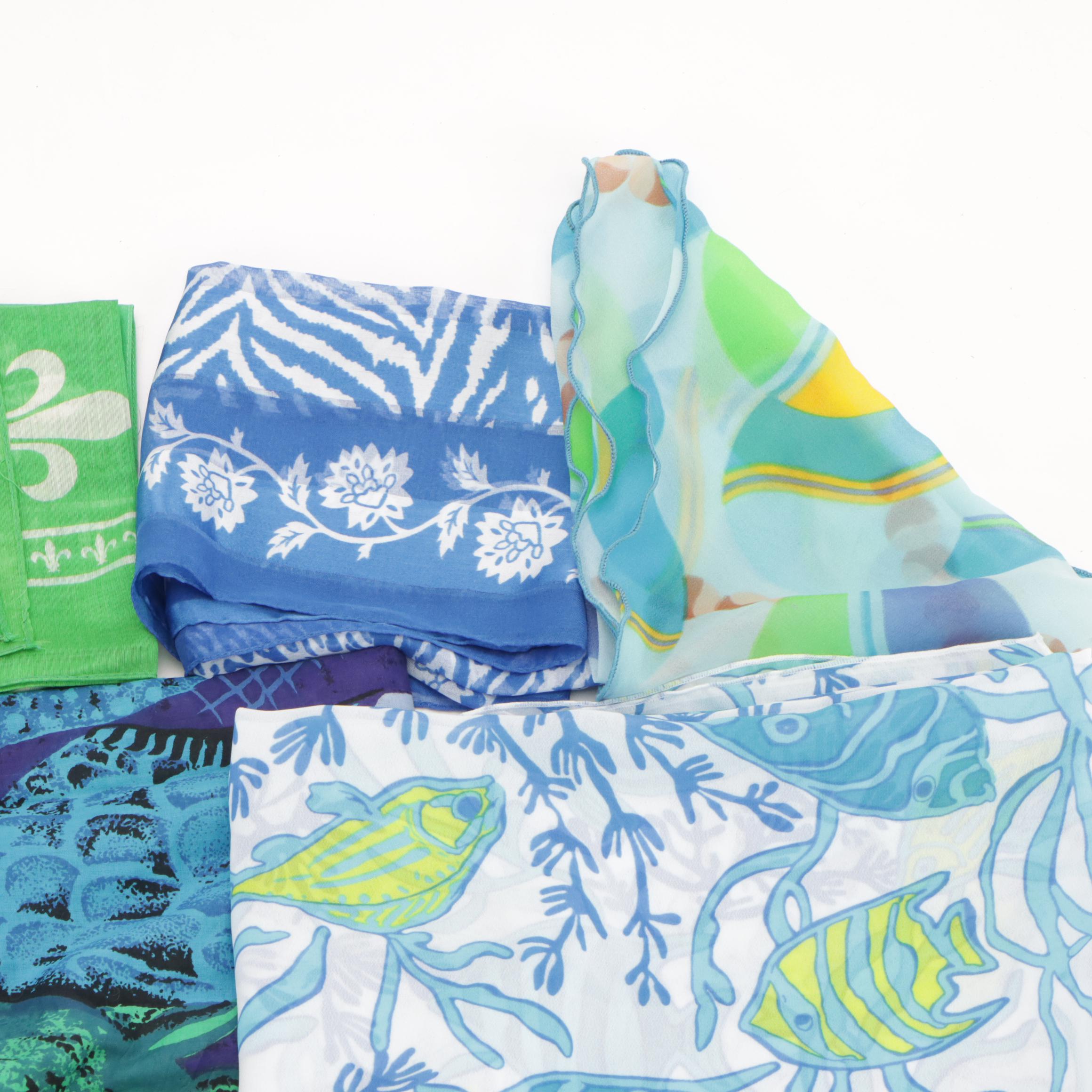 Assorted Pattern Scarves, Wraps/Sarongs Featuring Cejon, Westbound Beach, More