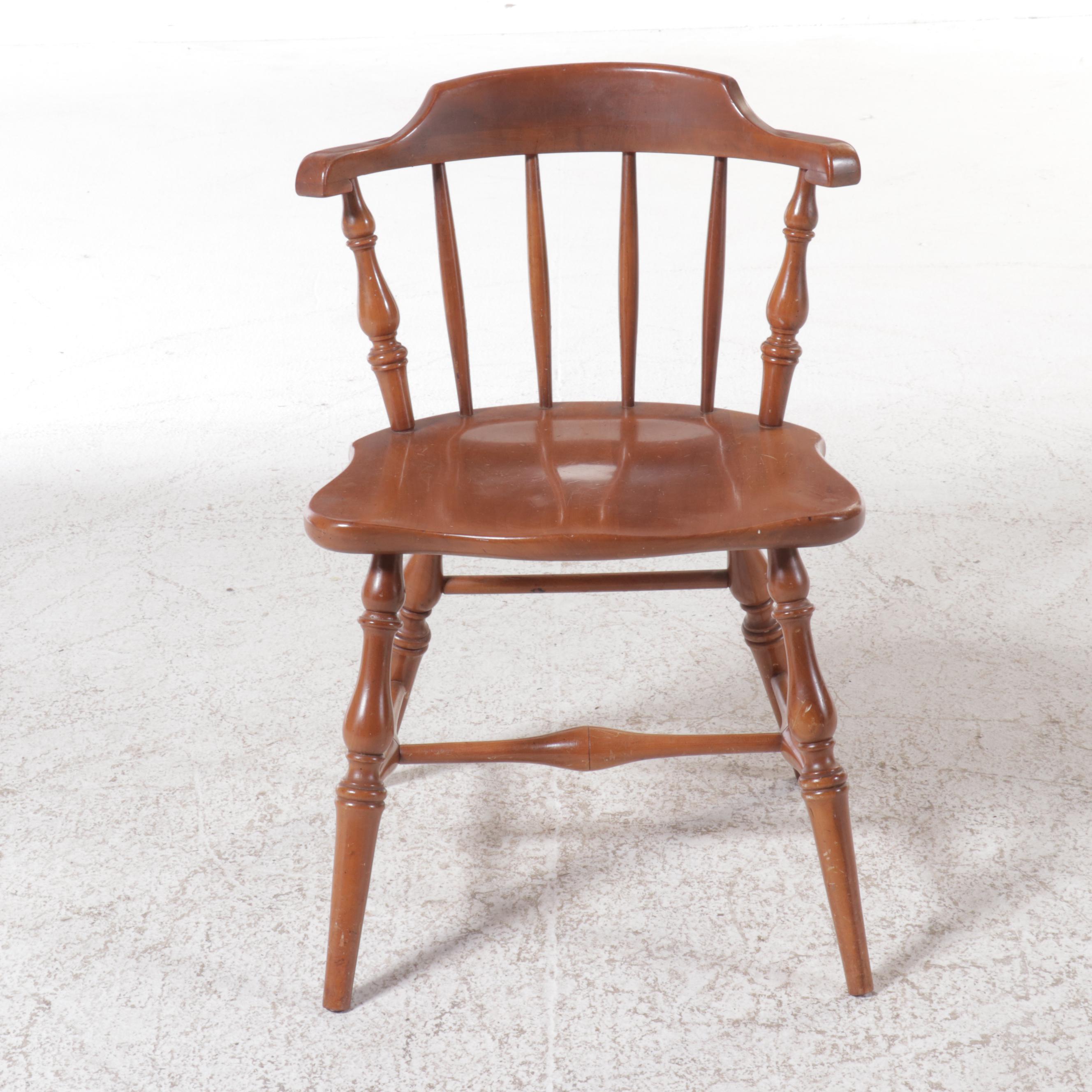 Set of Four Monitor American Emblem Colonial Style Cherry Tavern Chairs