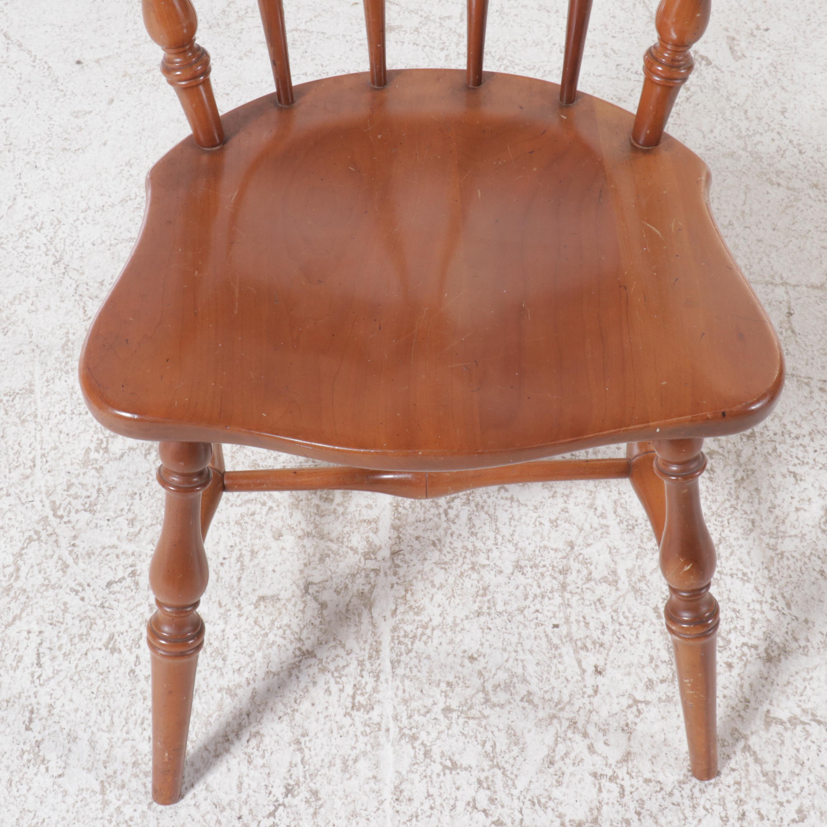 Set of Four Monitor American Emblem Colonial Style Cherry Tavern Chairs