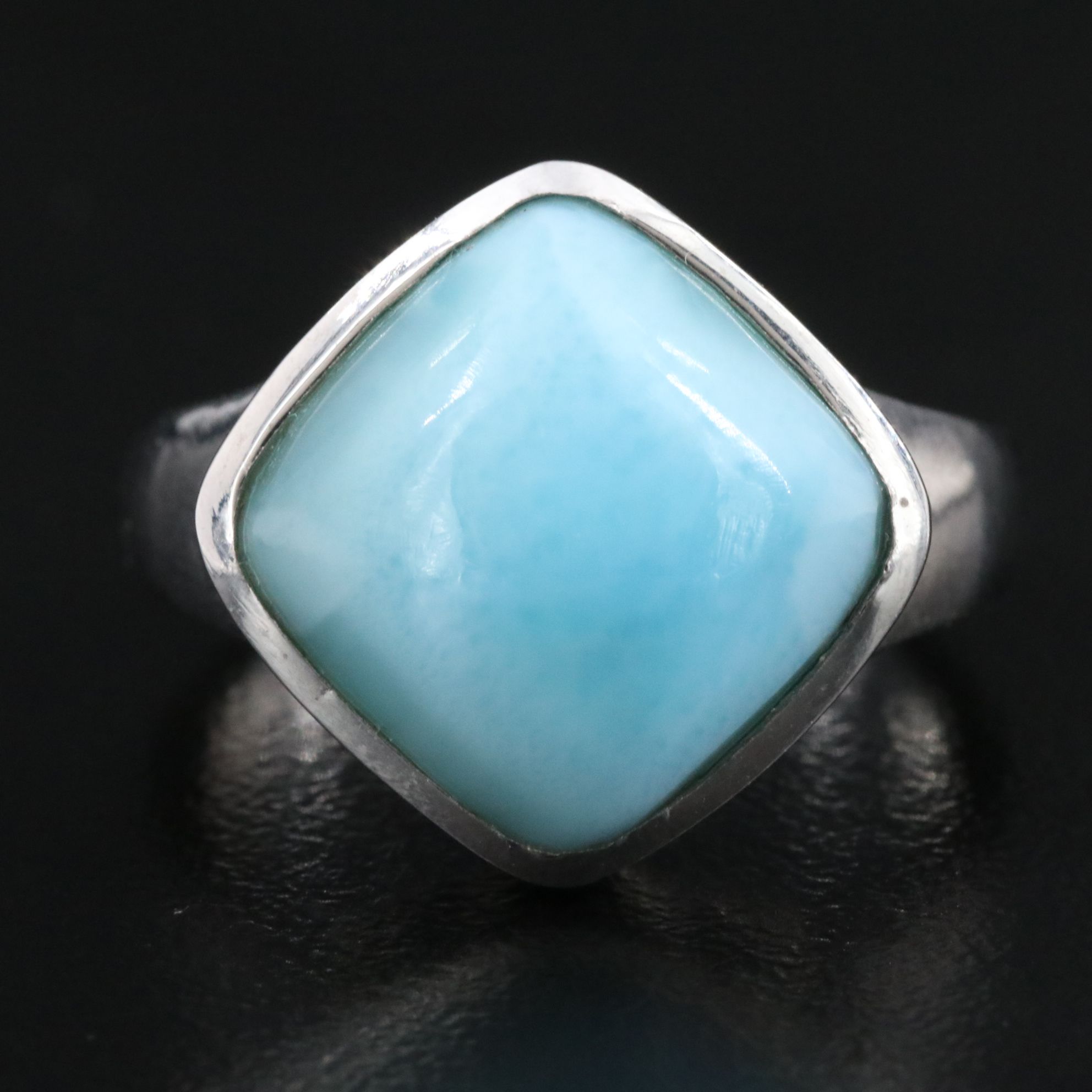 Sterling Larimar Ring