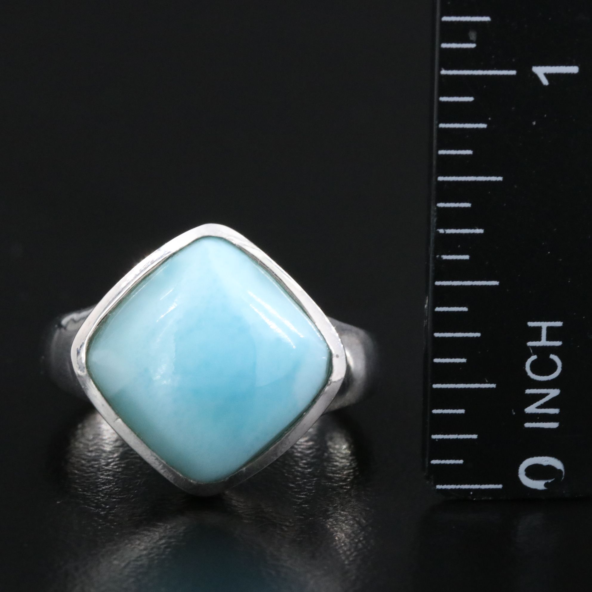 Sterling Larimar Ring