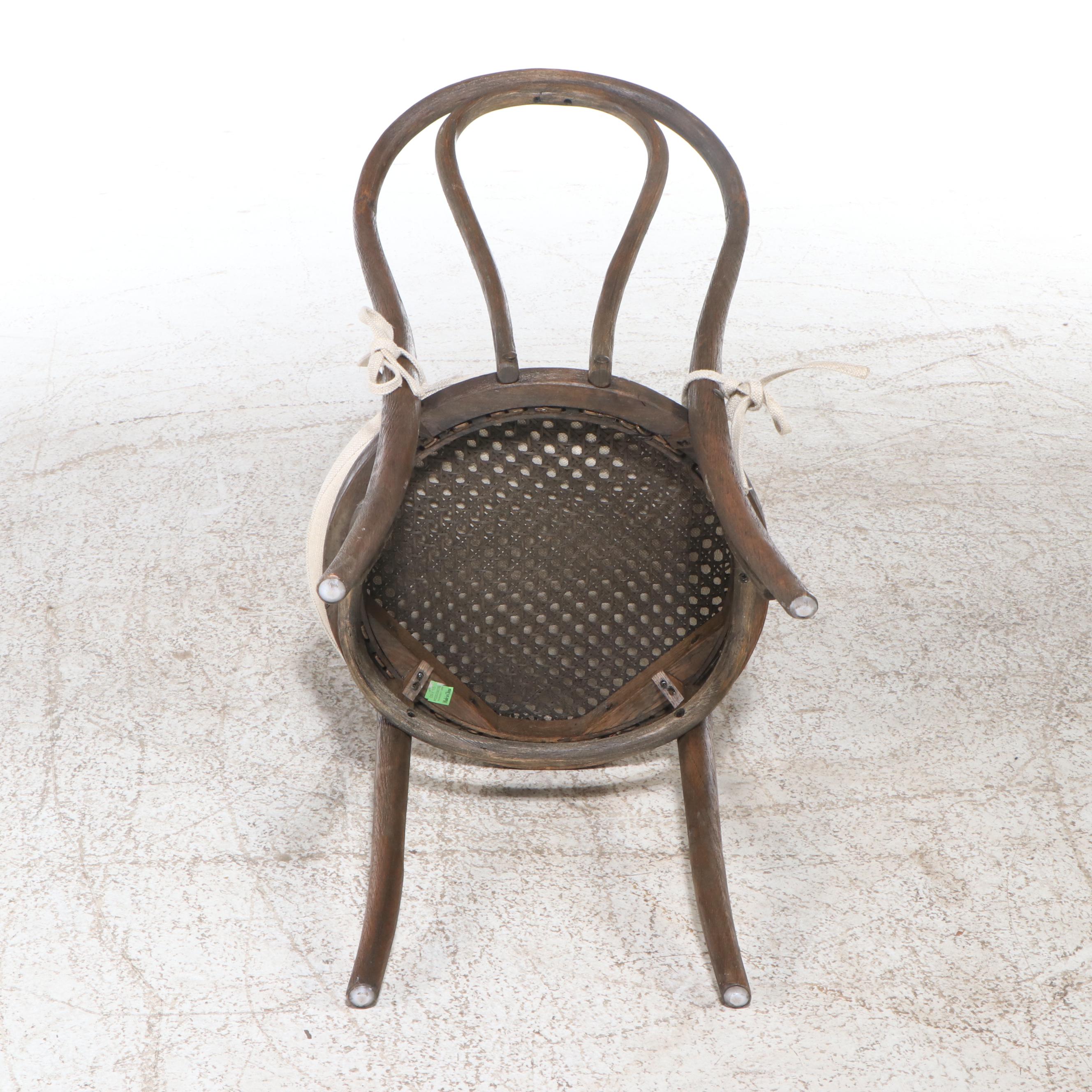 Pair of Art Nouveau Style Bentwood Cane Bottom Chairs