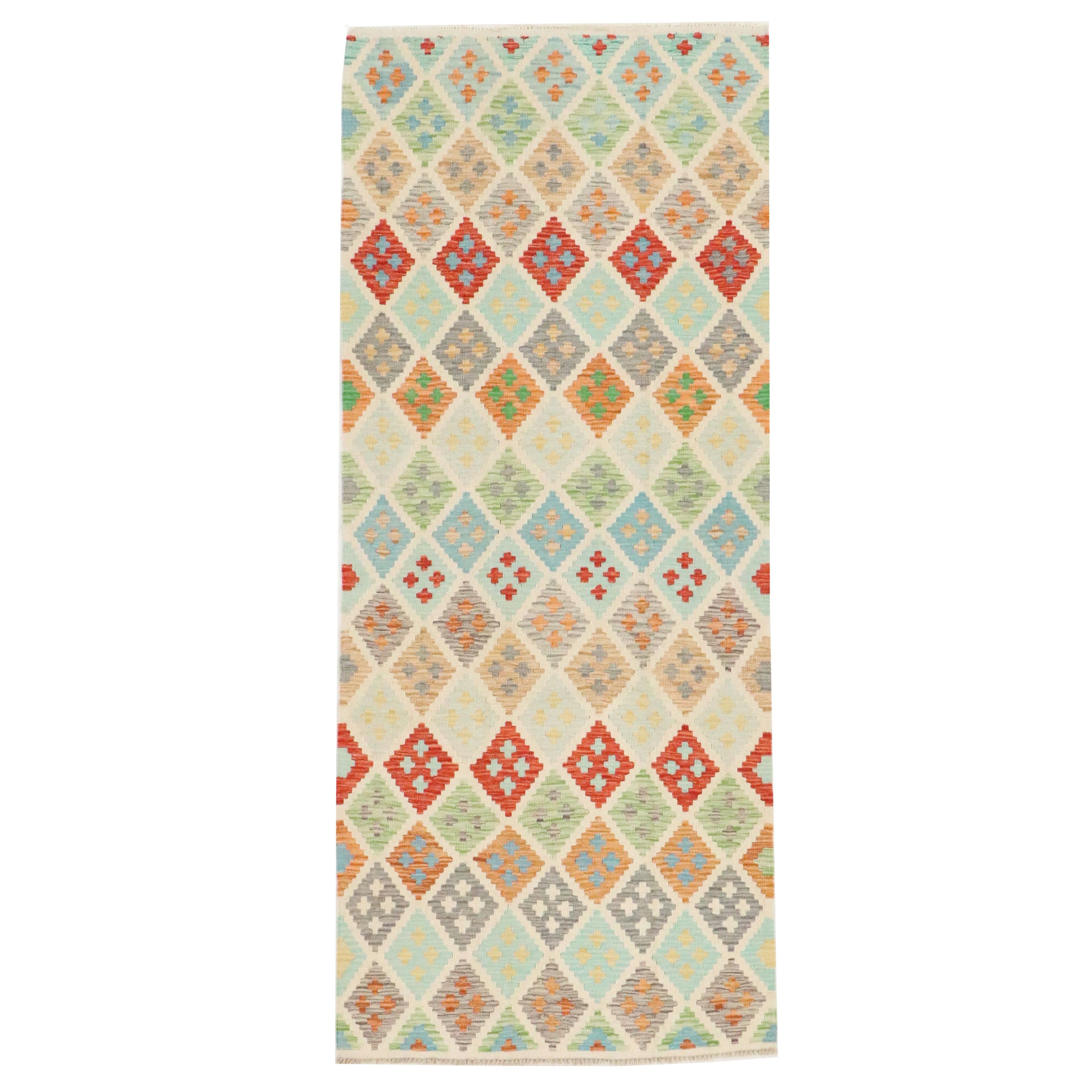 3'5 x 8'1 Handwoven Pakistani Kilim Long Rug