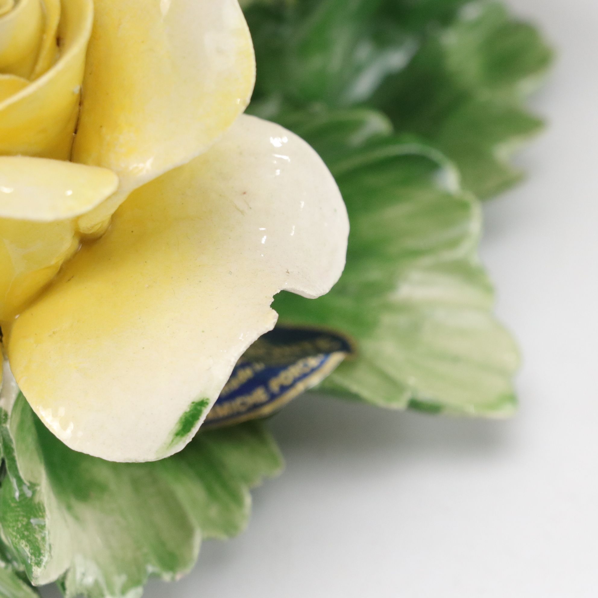 Hand-Painted Capodimonte Porcelain Rose Sculptures