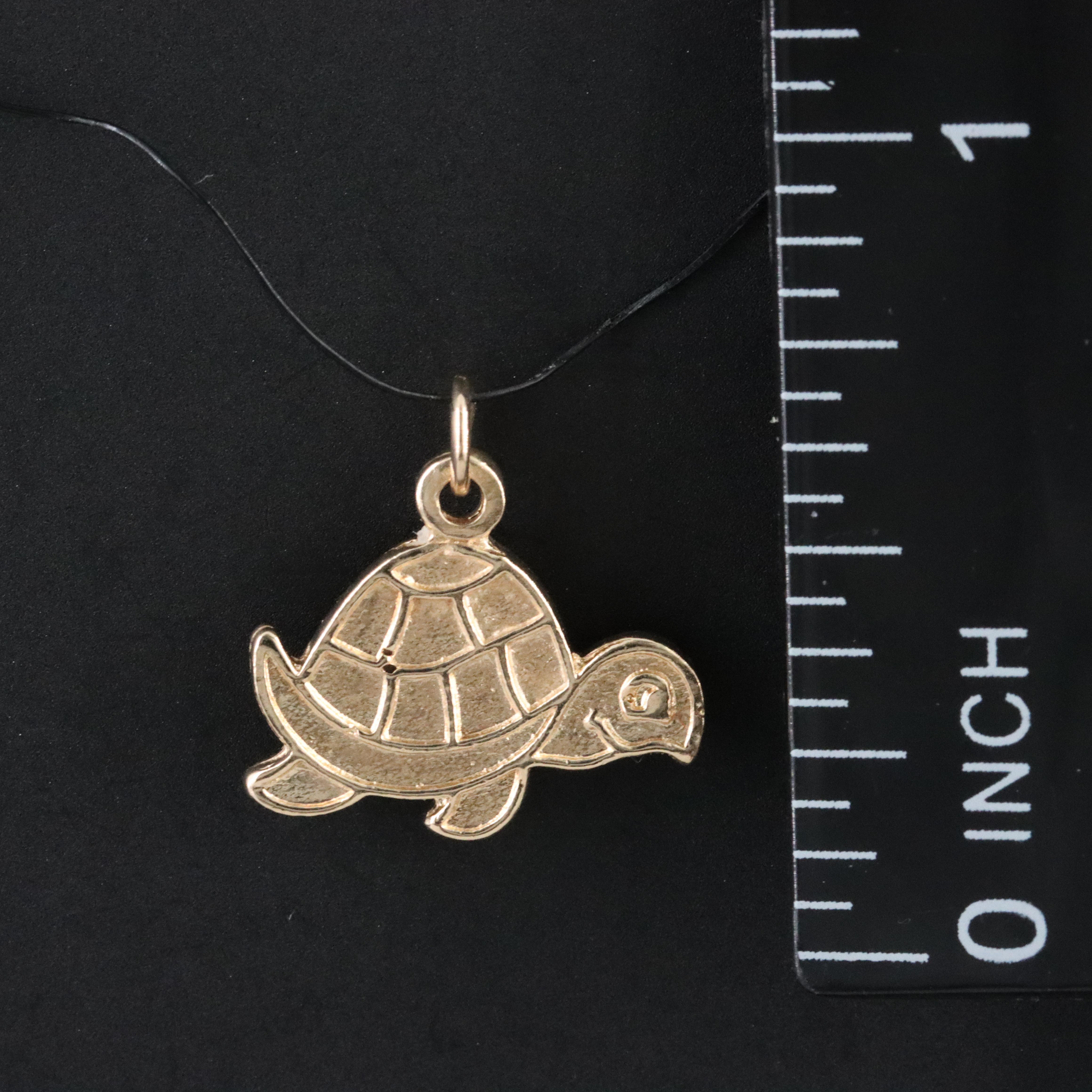 10K Turtle Charm Pendant