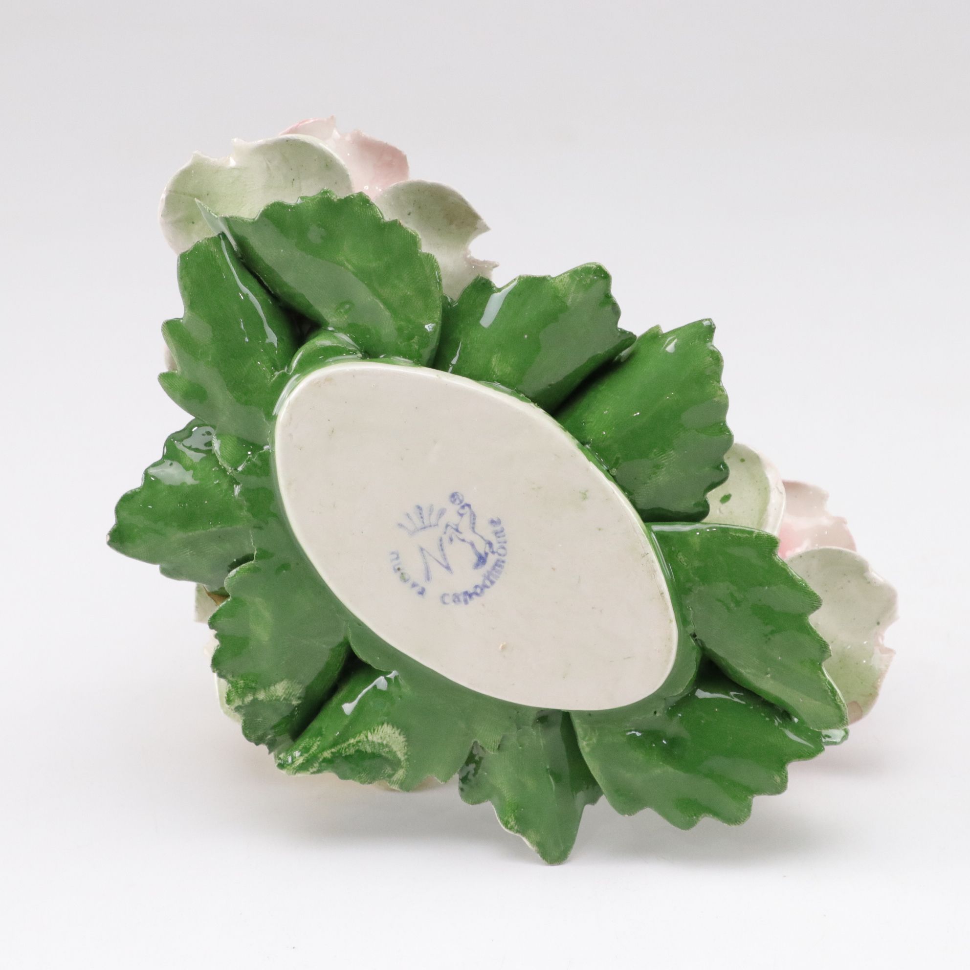 Hand-Painted Capodimonte Porcelain Rose Sculptures