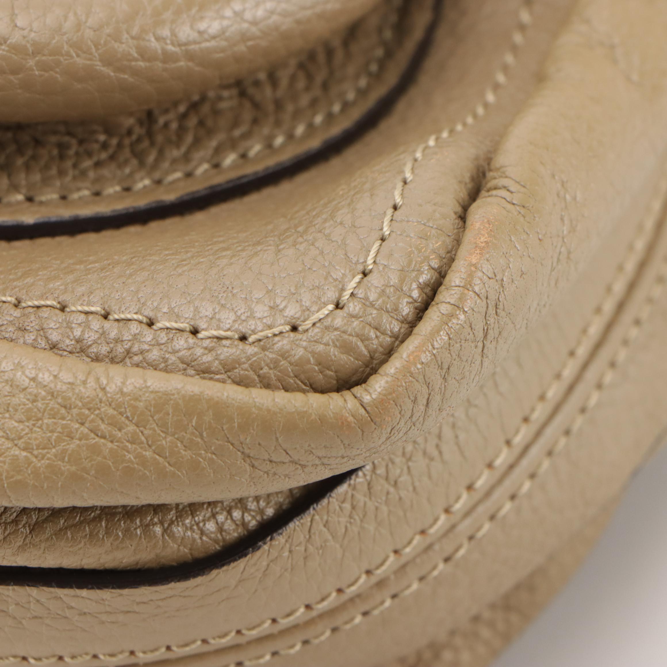 Chloé Paraty Two-Way Bag in Beige Grained Calfskin Leather