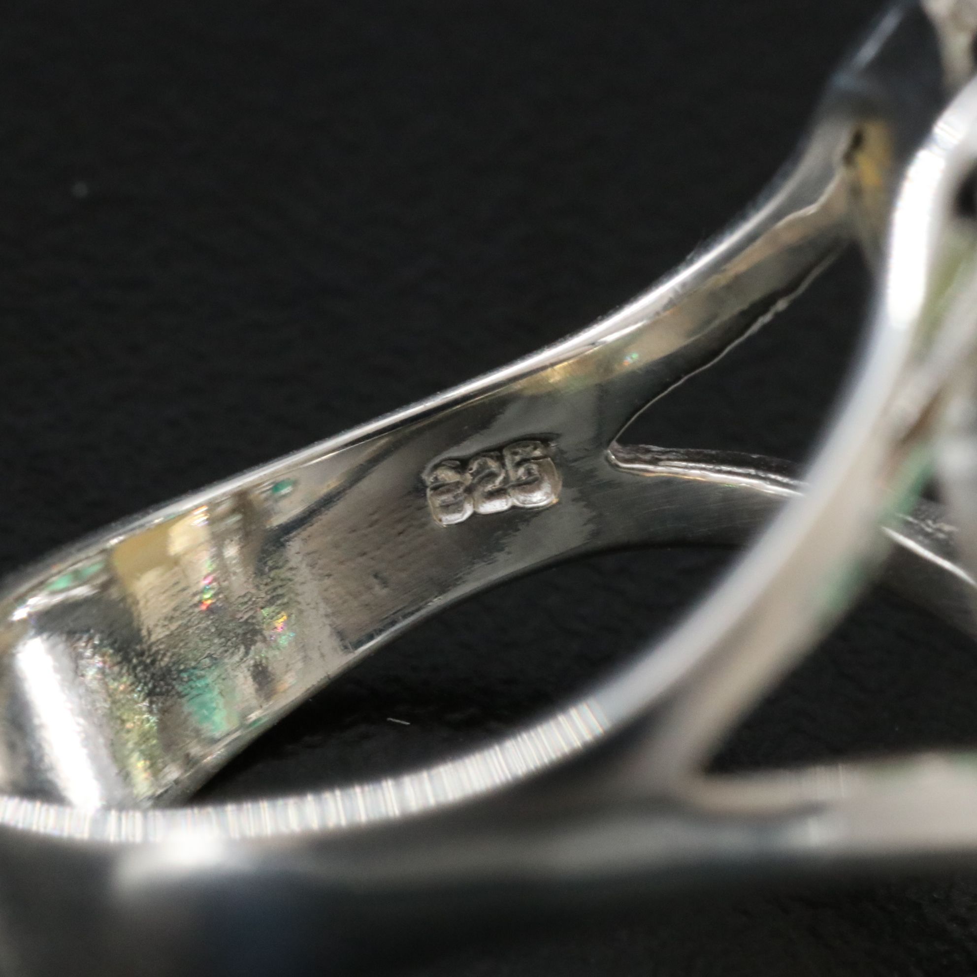 Sterling Citrine, Peridot and Chalcedony Ring