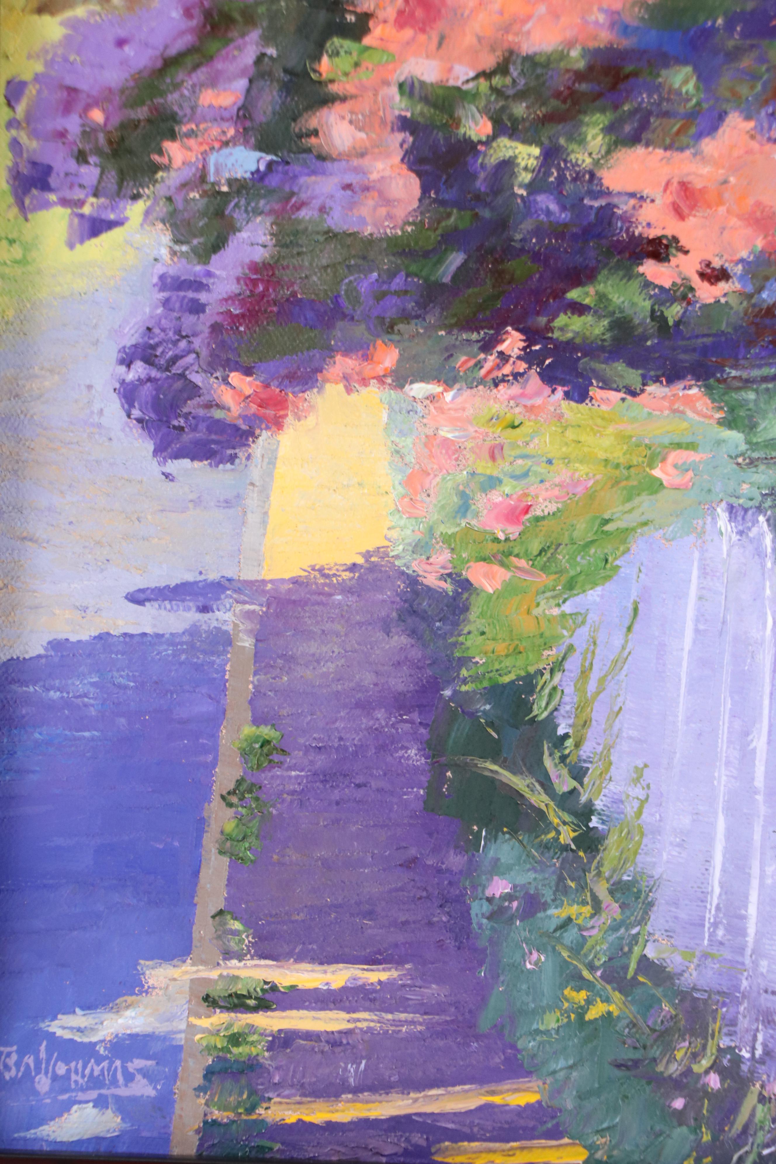 James Baldoumas Floral Oil Painting "Sidewalk Stroll," 2025