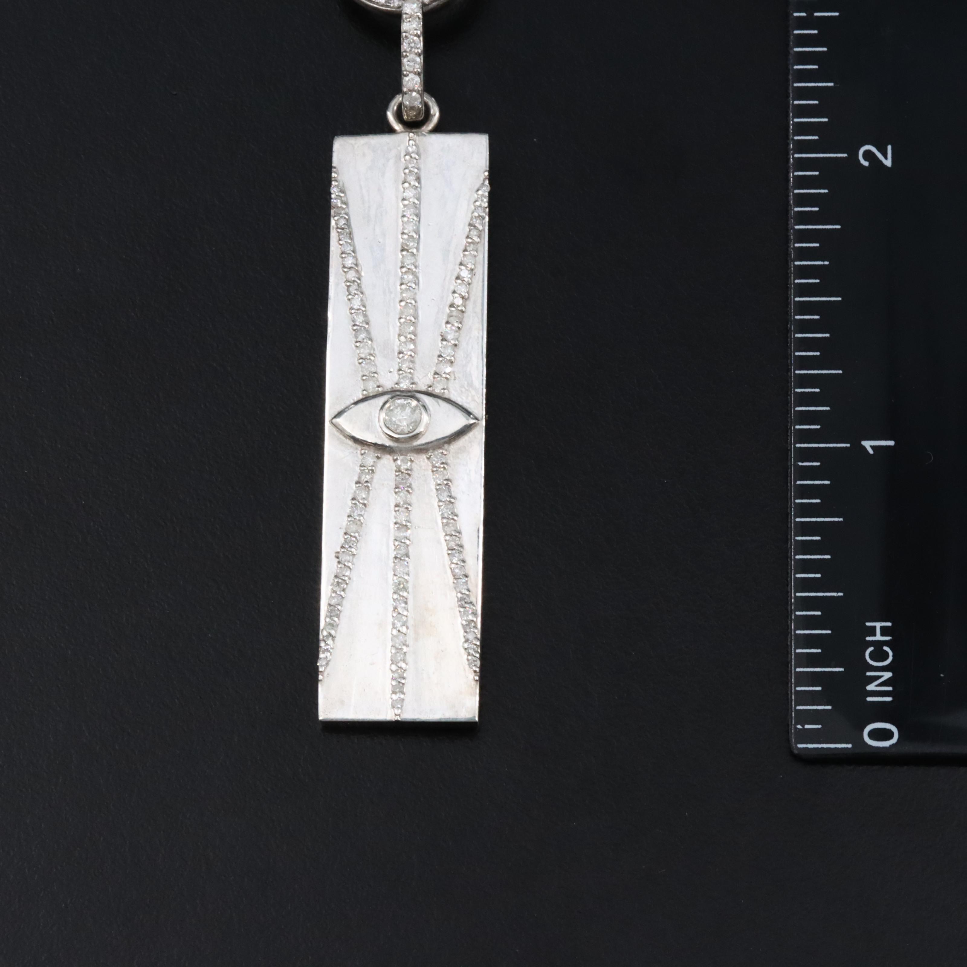 Sheryl Lowe Sterling Quartz and Diamond Pendant Necklace