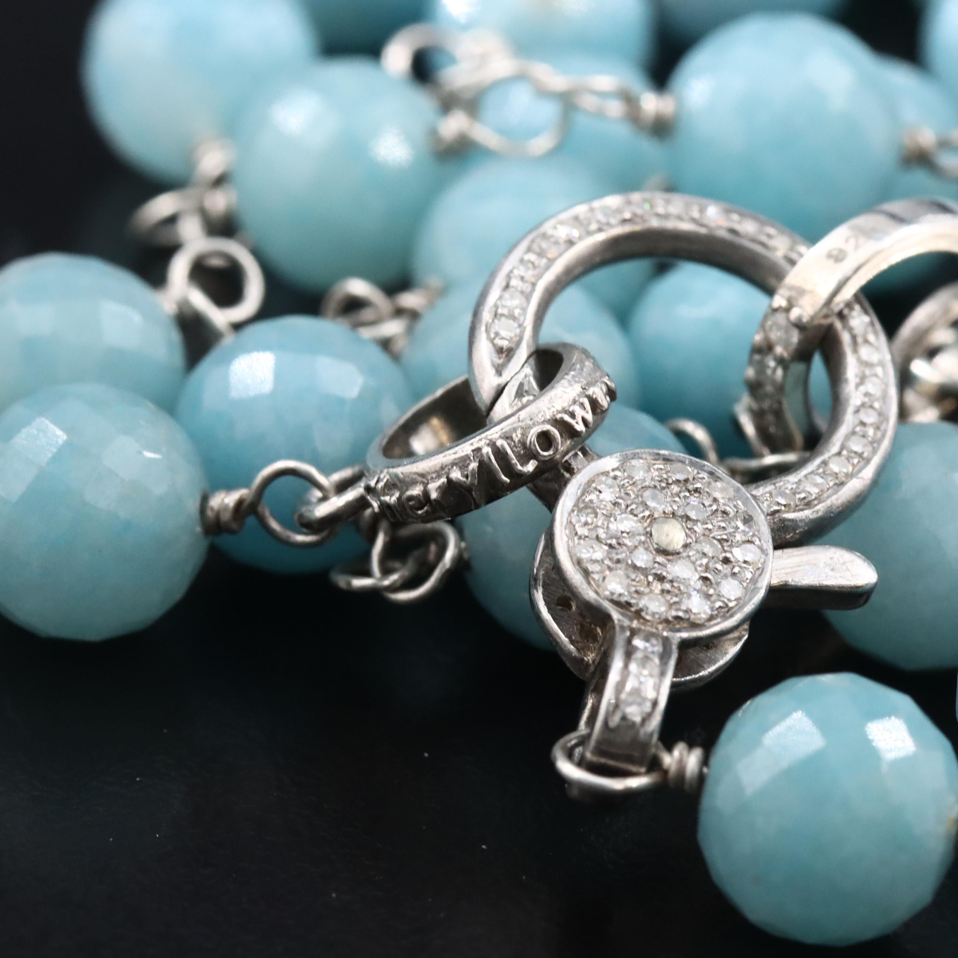 Sheryl Lowe Sterling Quartz and Diamond Pendant Necklace