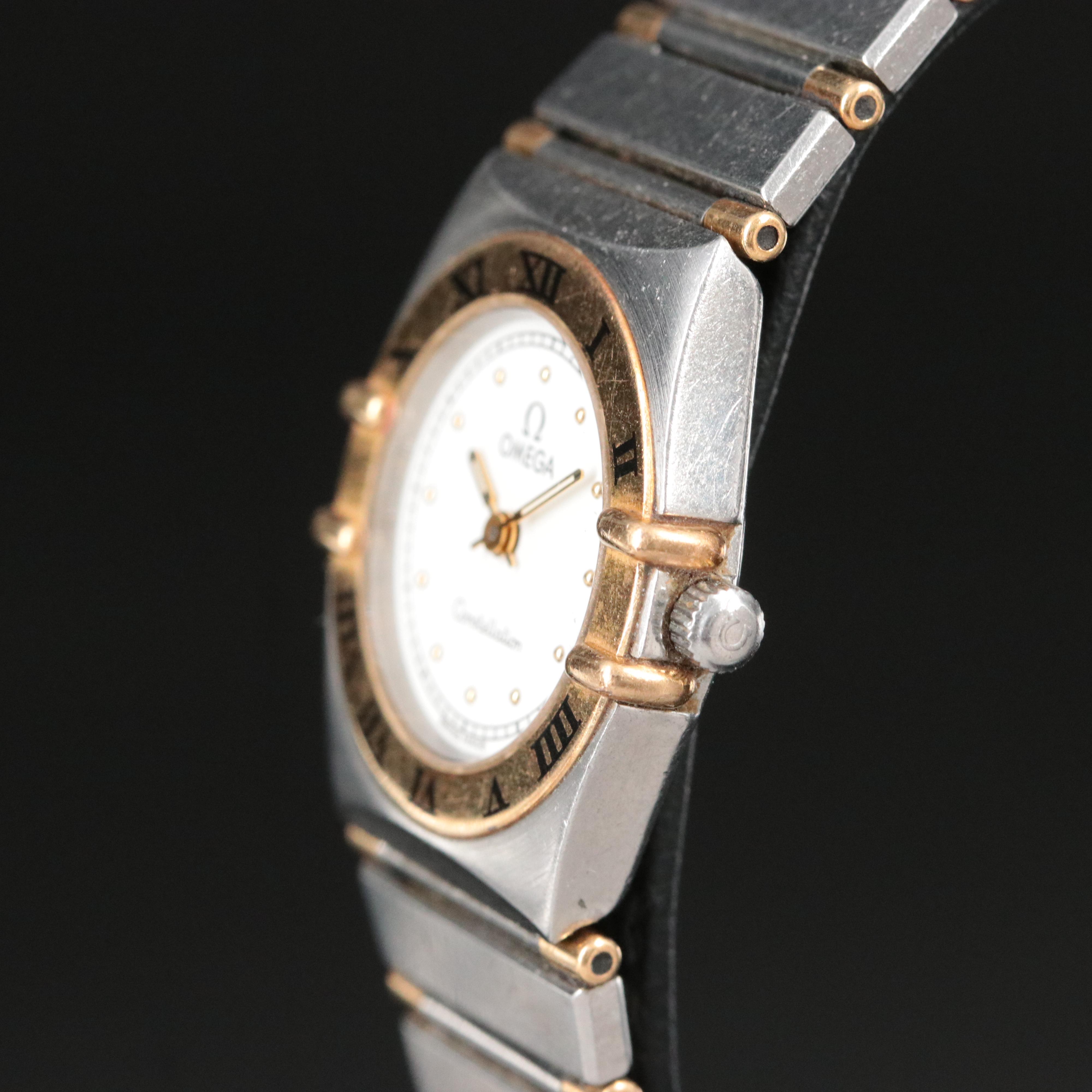 Omega Constellation 18K Gold and Steel Quartz Watch