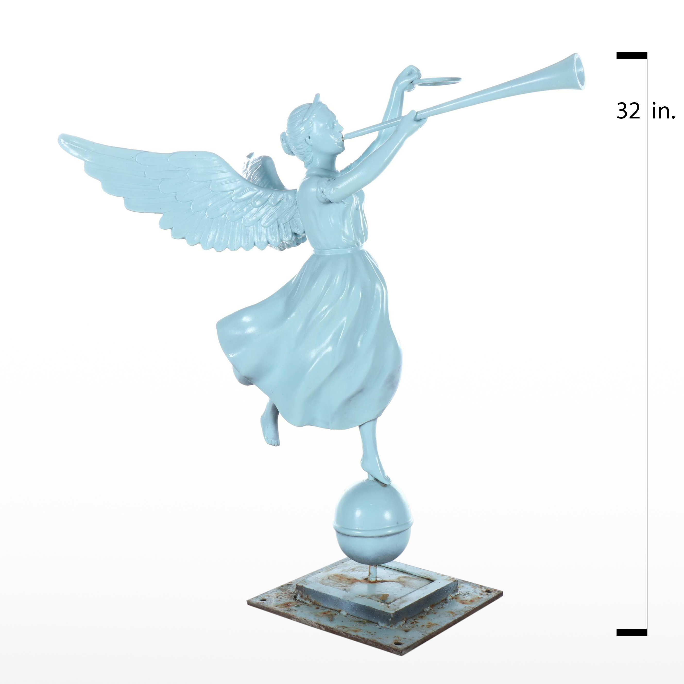 Trumpeting Angel Weathervane Outdoor Sculpture