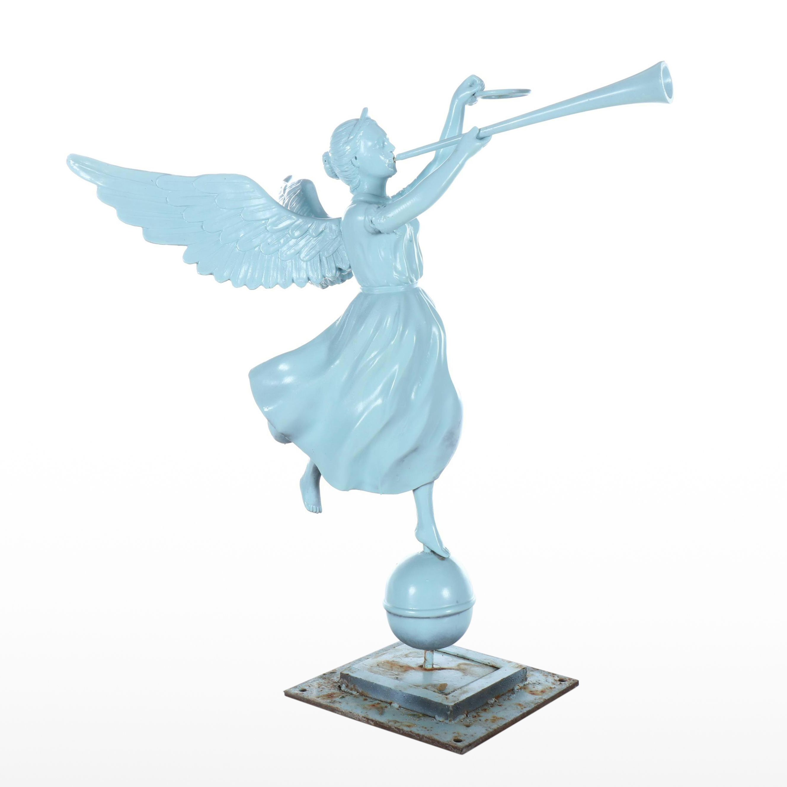 Trumpeting Angel Weathervane Outdoor Sculpture