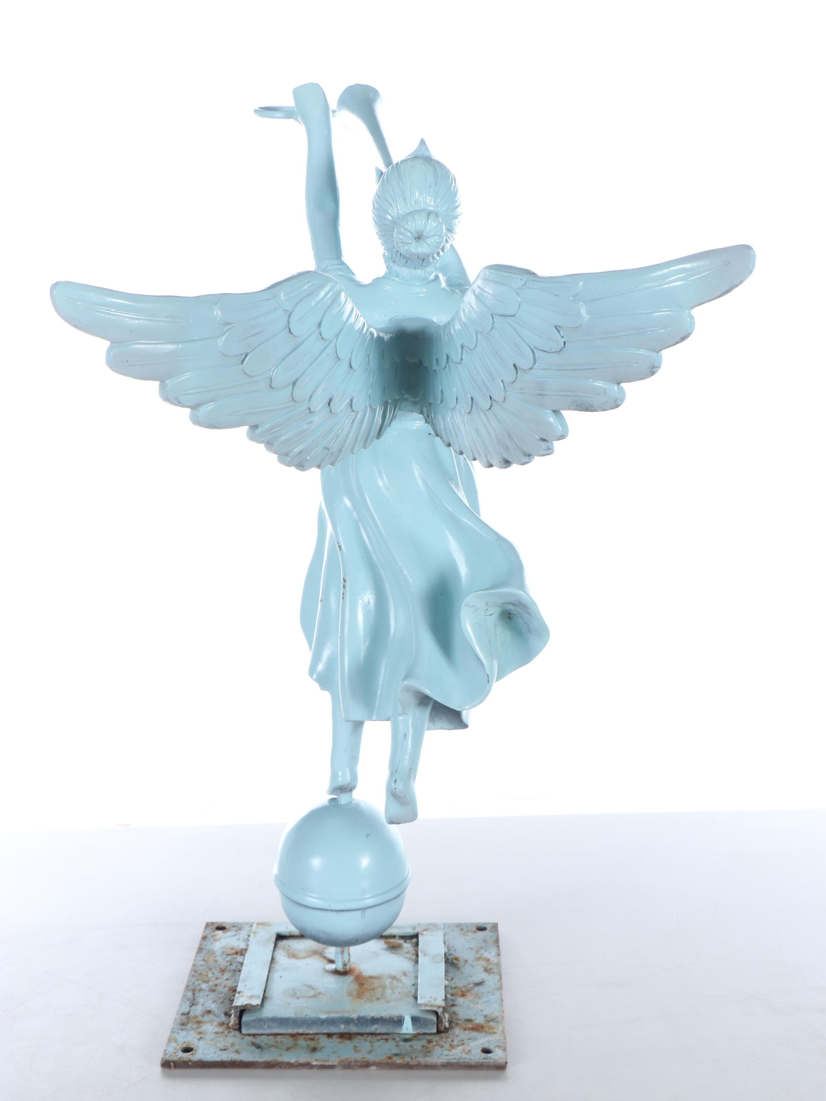 Trumpeting Angel Weathervane Outdoor Sculpture