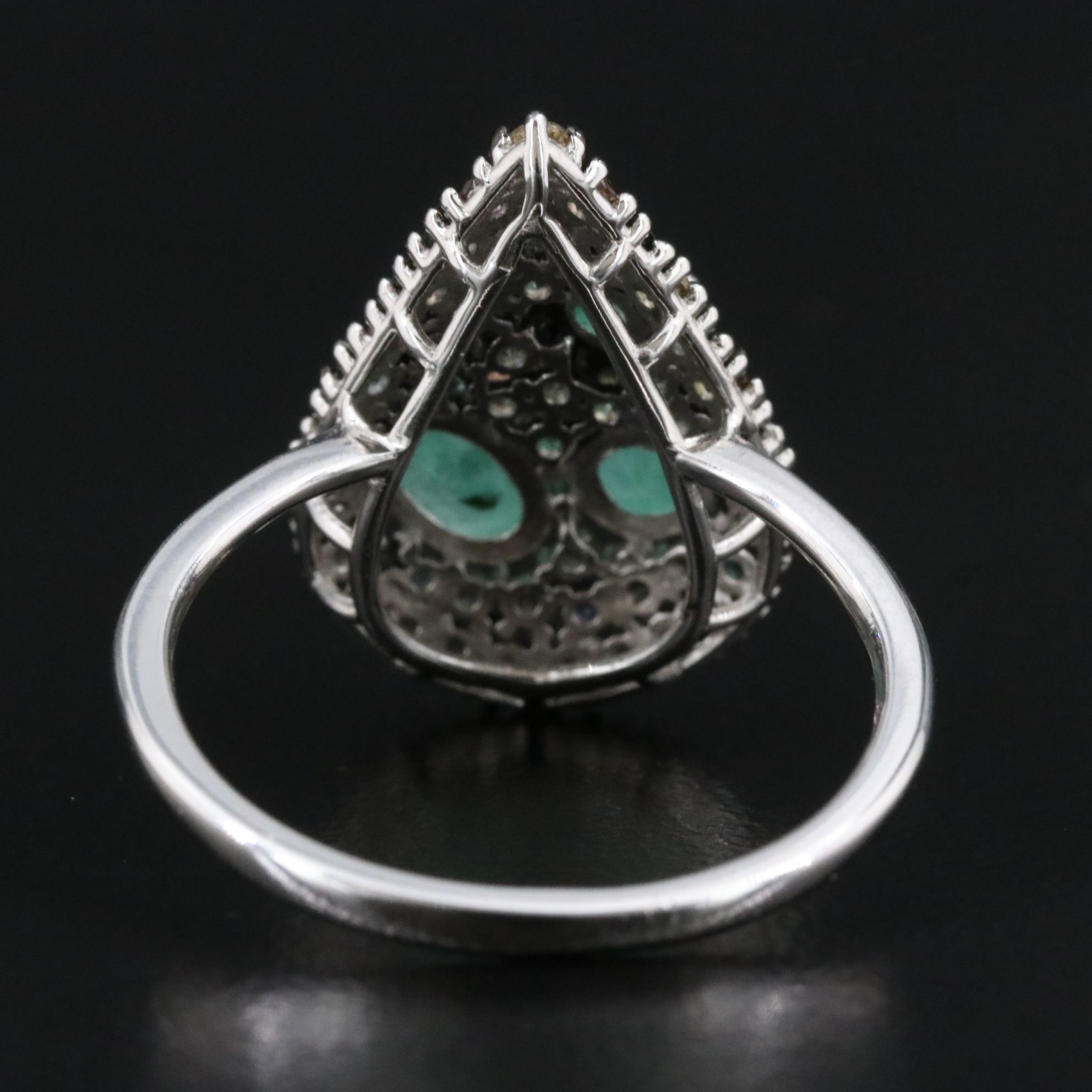 Sterling Emerald and Sapphire Ring