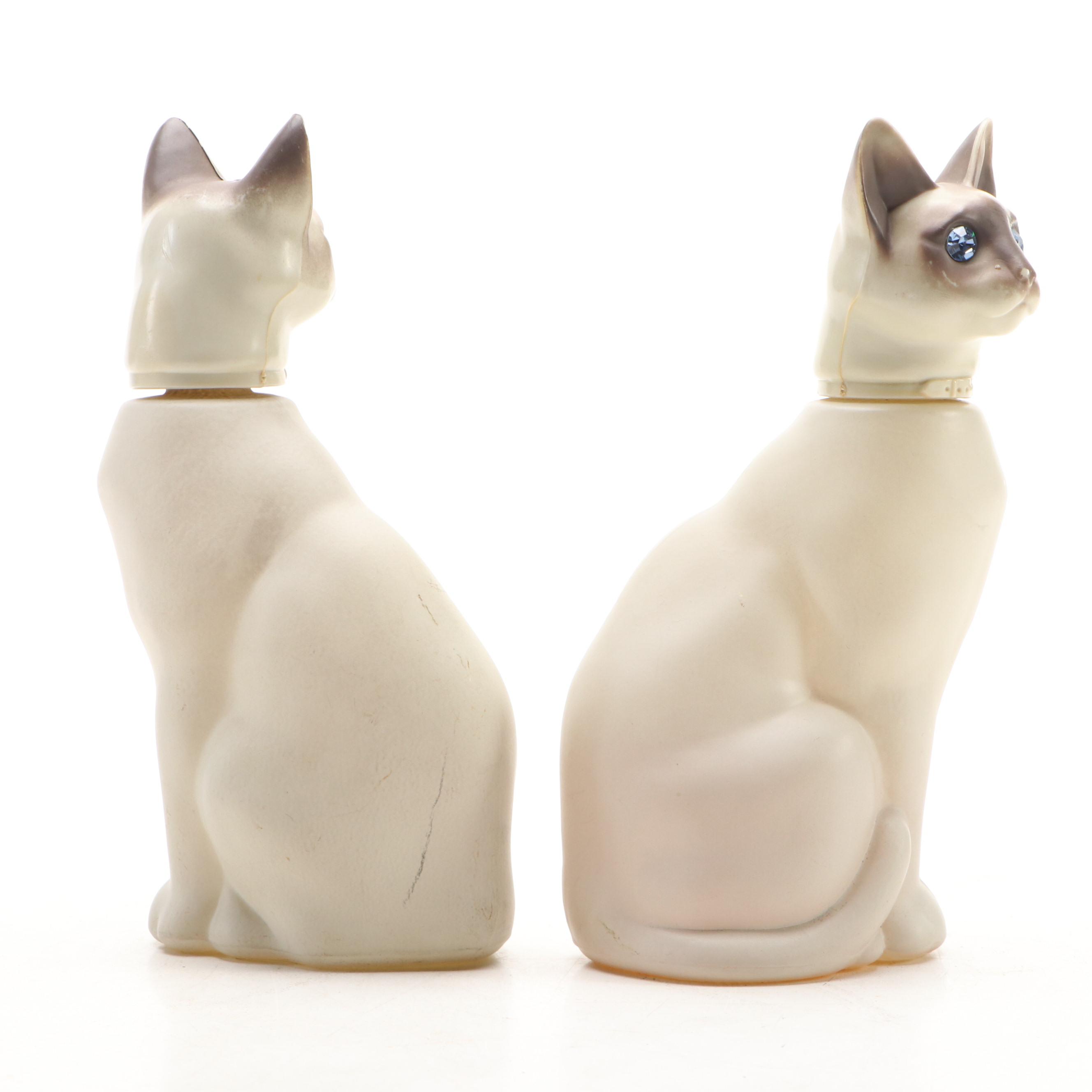 Pair of Avon Siamese Cat Cologne Bottles, Mid-Late 20th Century