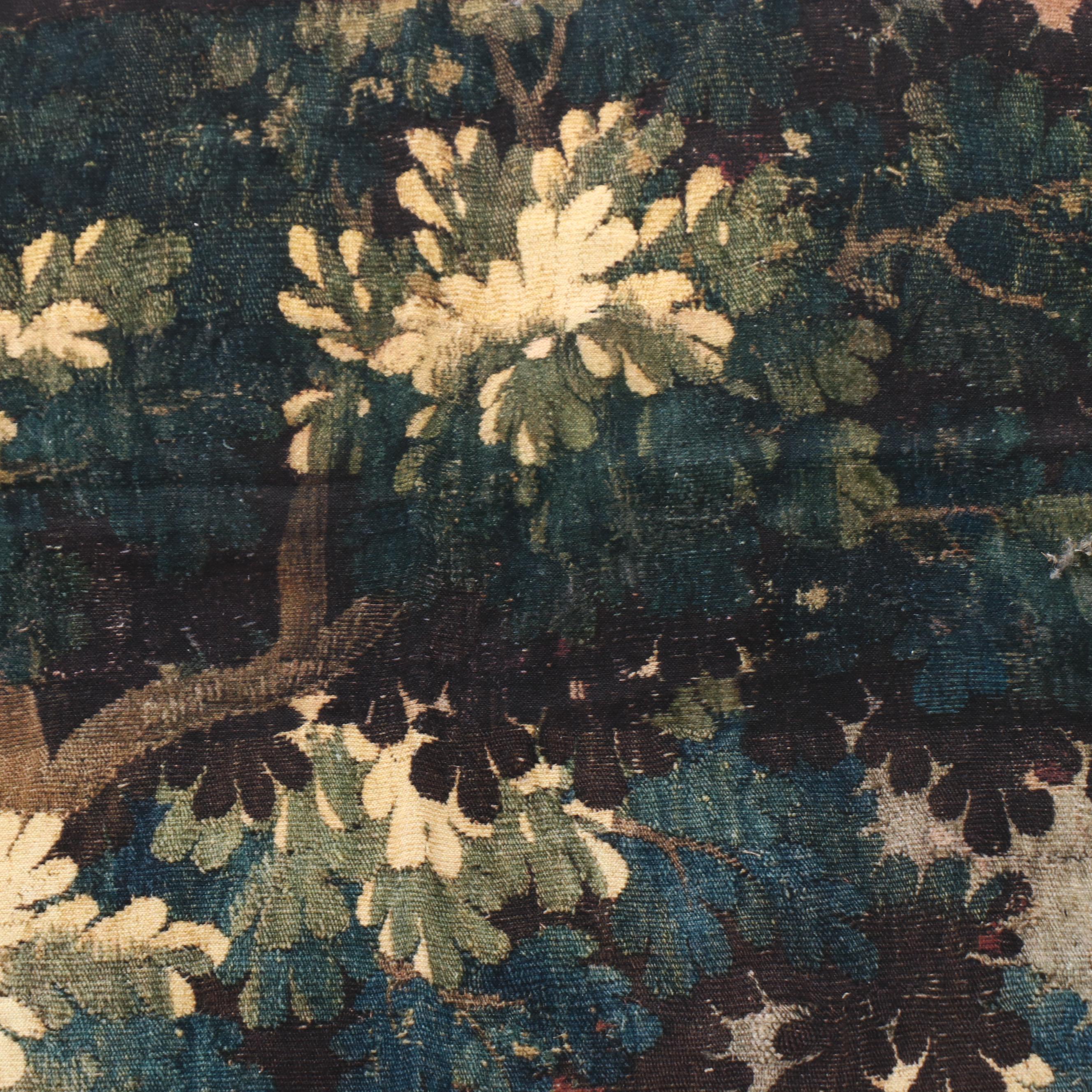 French Verdure Style Printed Tapestry Panel