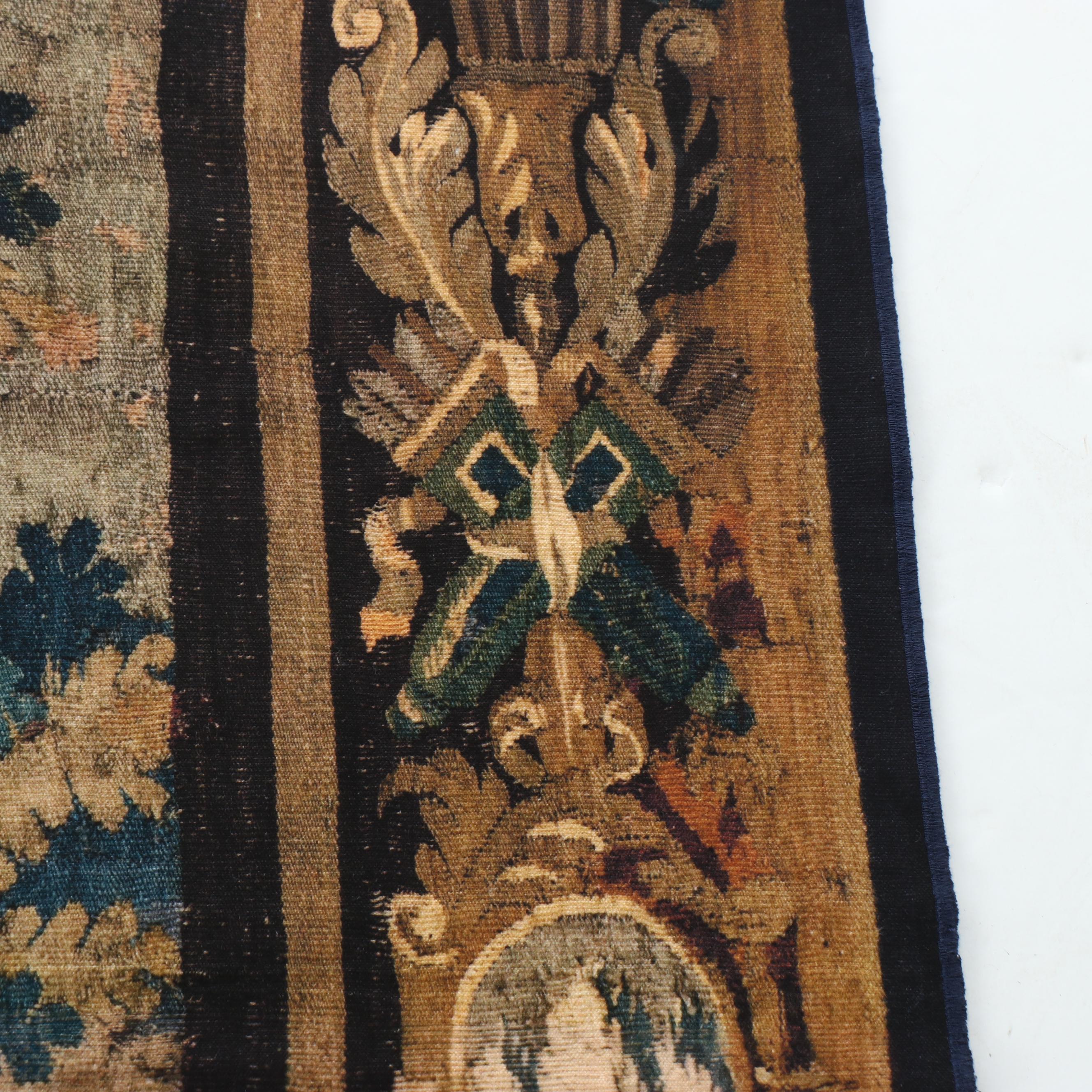 French Verdure Style Printed Tapestry Panel