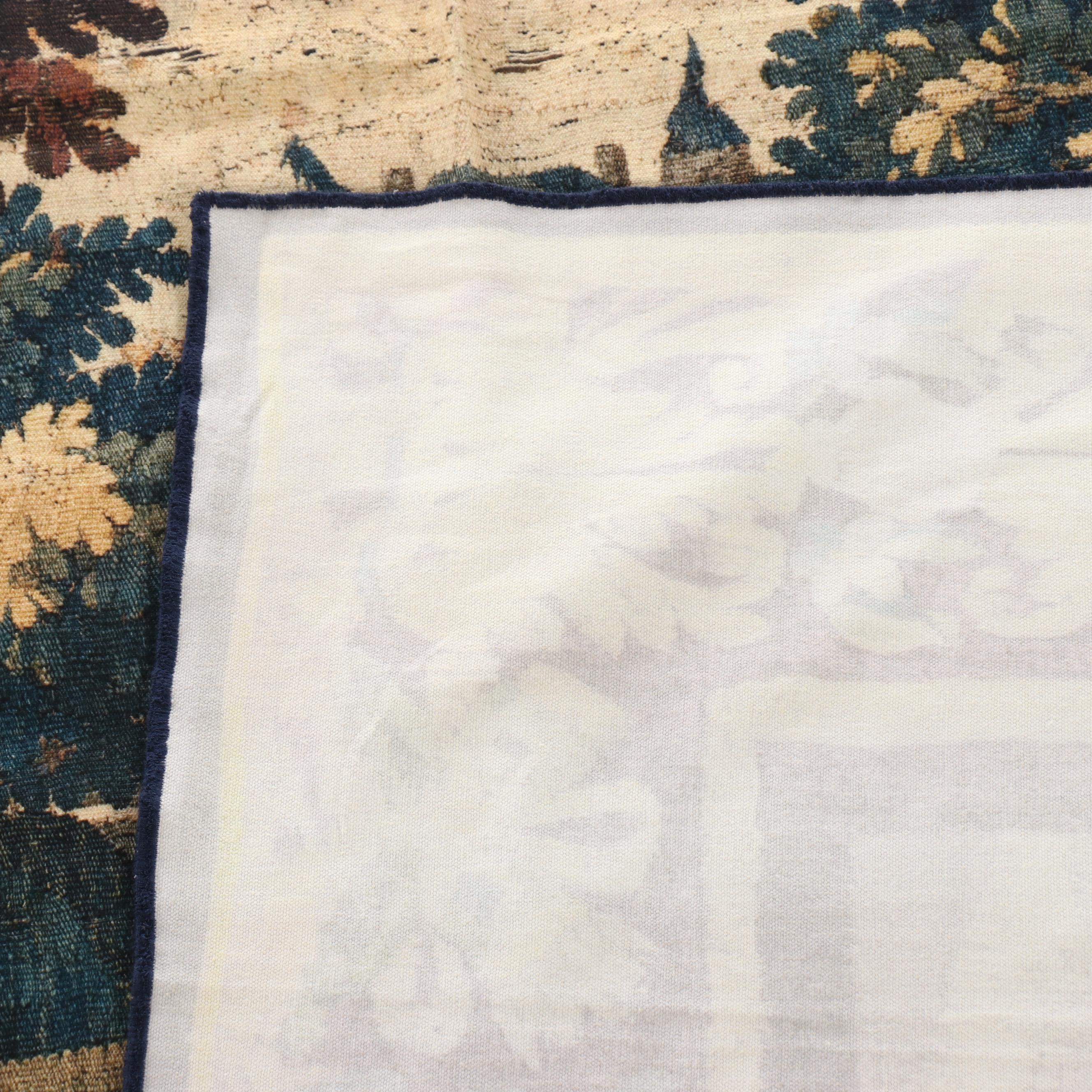 French Verdure Style Printed Tapestry Panel