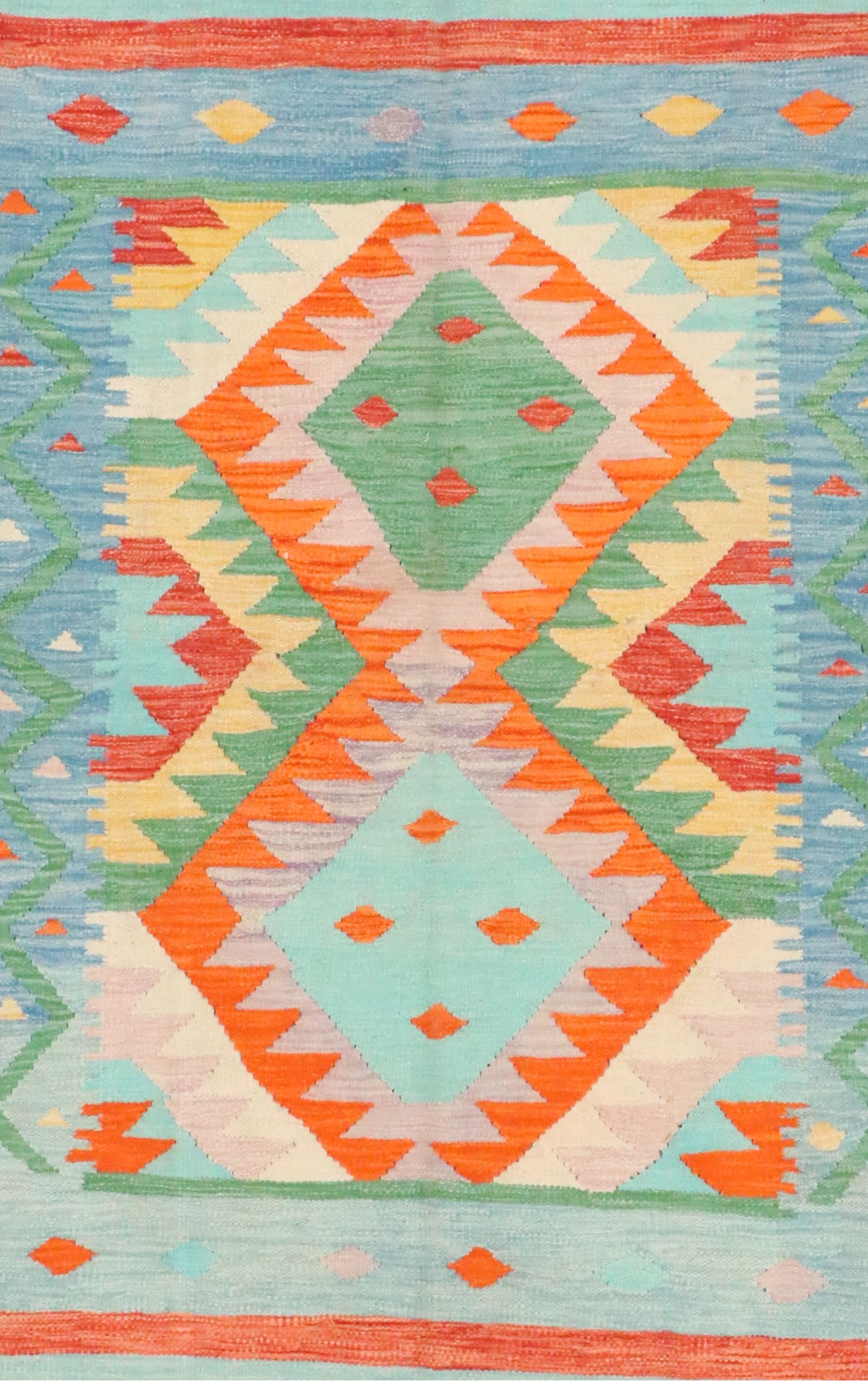 3'8 x 5'5 Handwoven Pakistani Kilim Area Rug