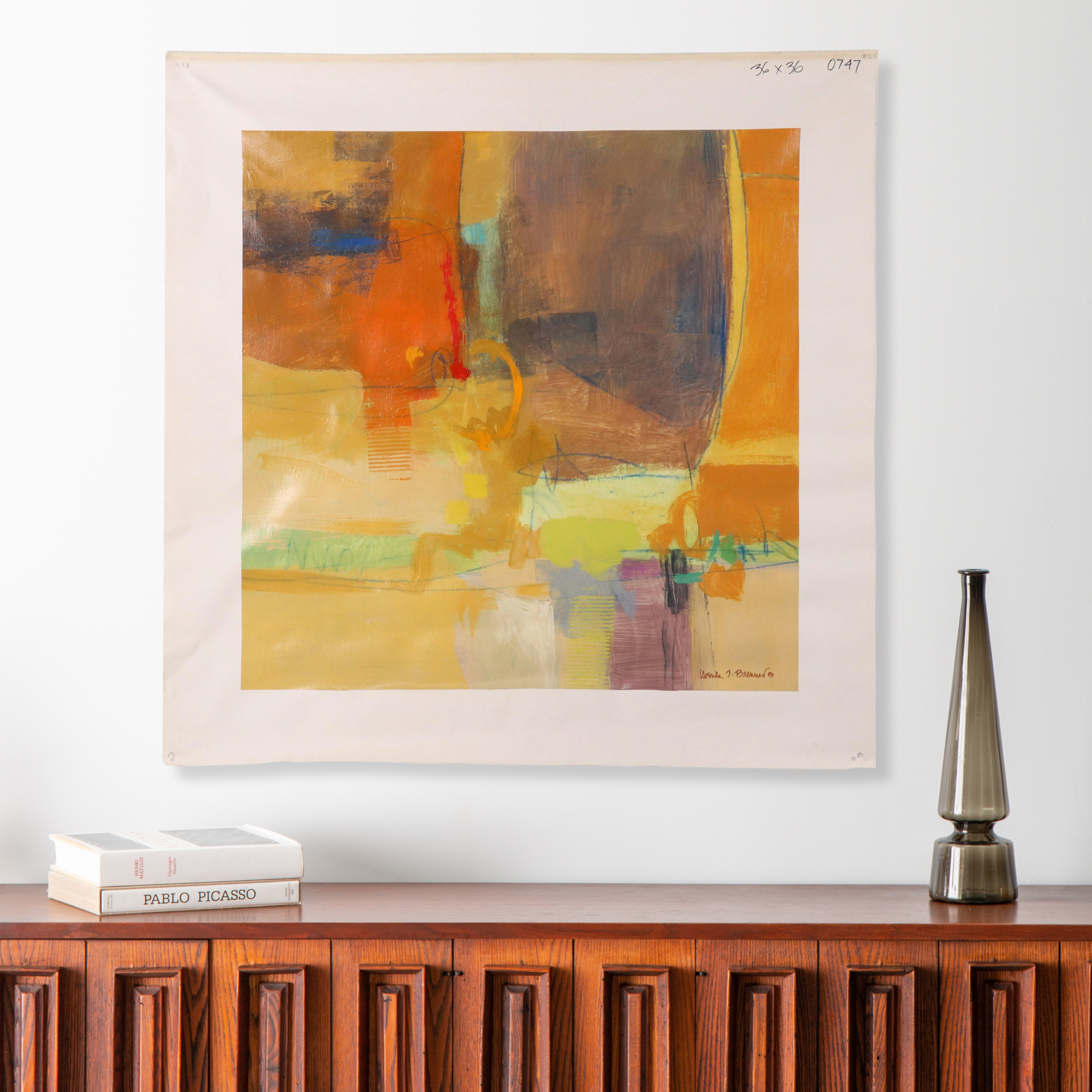 Ursula J. Brenner Abstract Mixed Media Painting, 21st Century