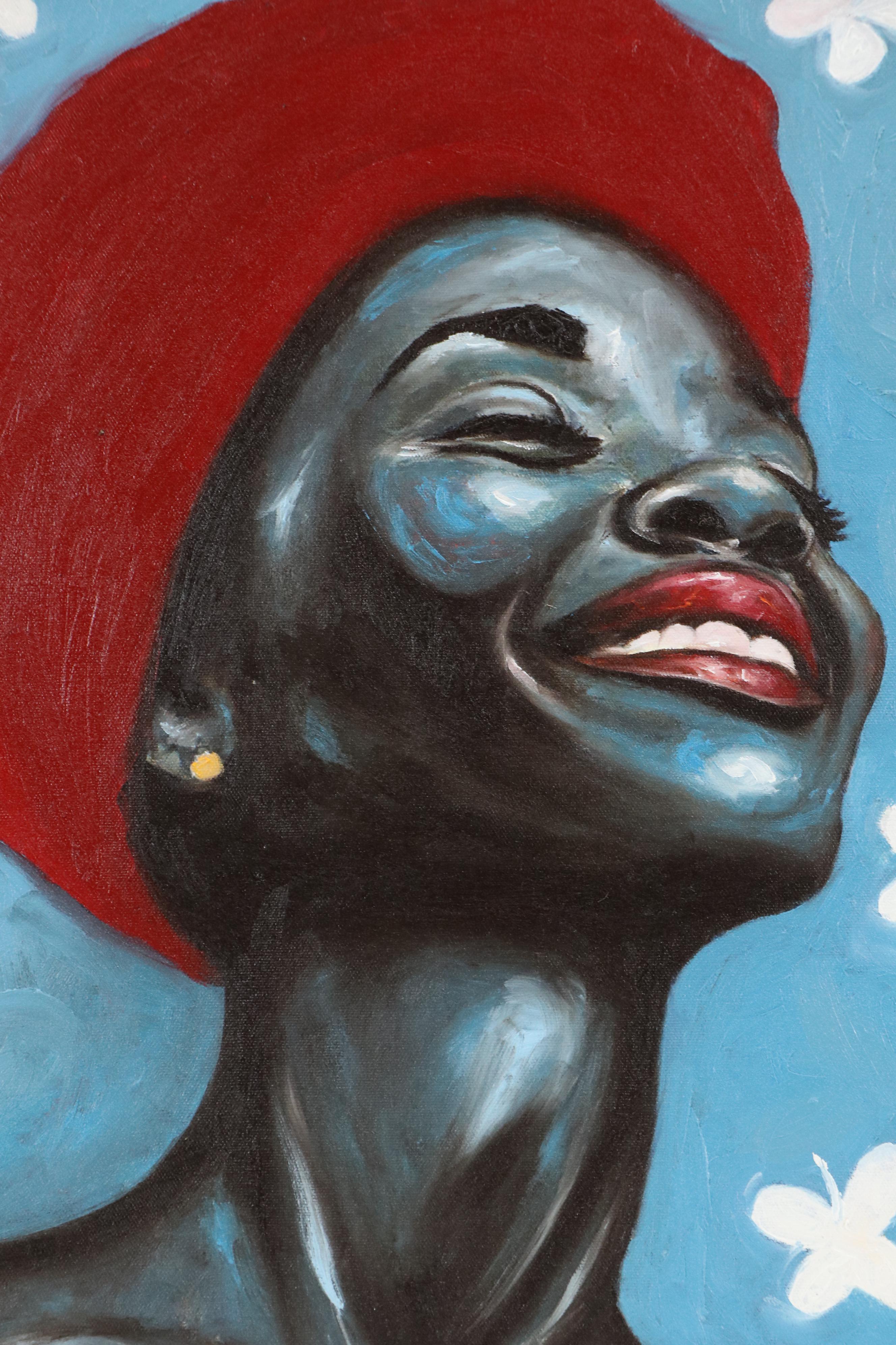 Oluwakemi Omowaire Oil Portrait "Uncontainable Light," 21st Century