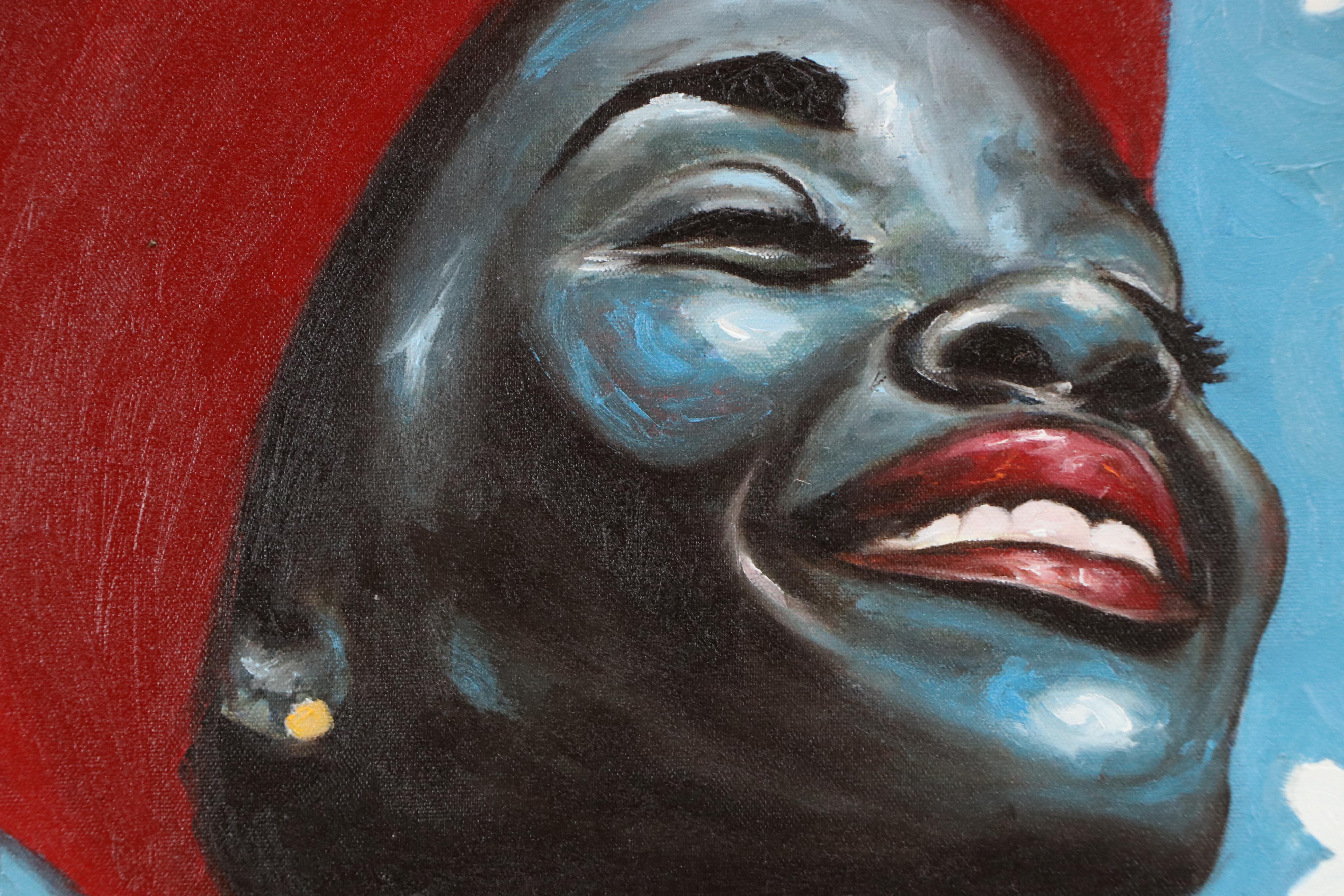 Oluwakemi Omowaire Oil Portrait "Uncontainable Light," 21st Century