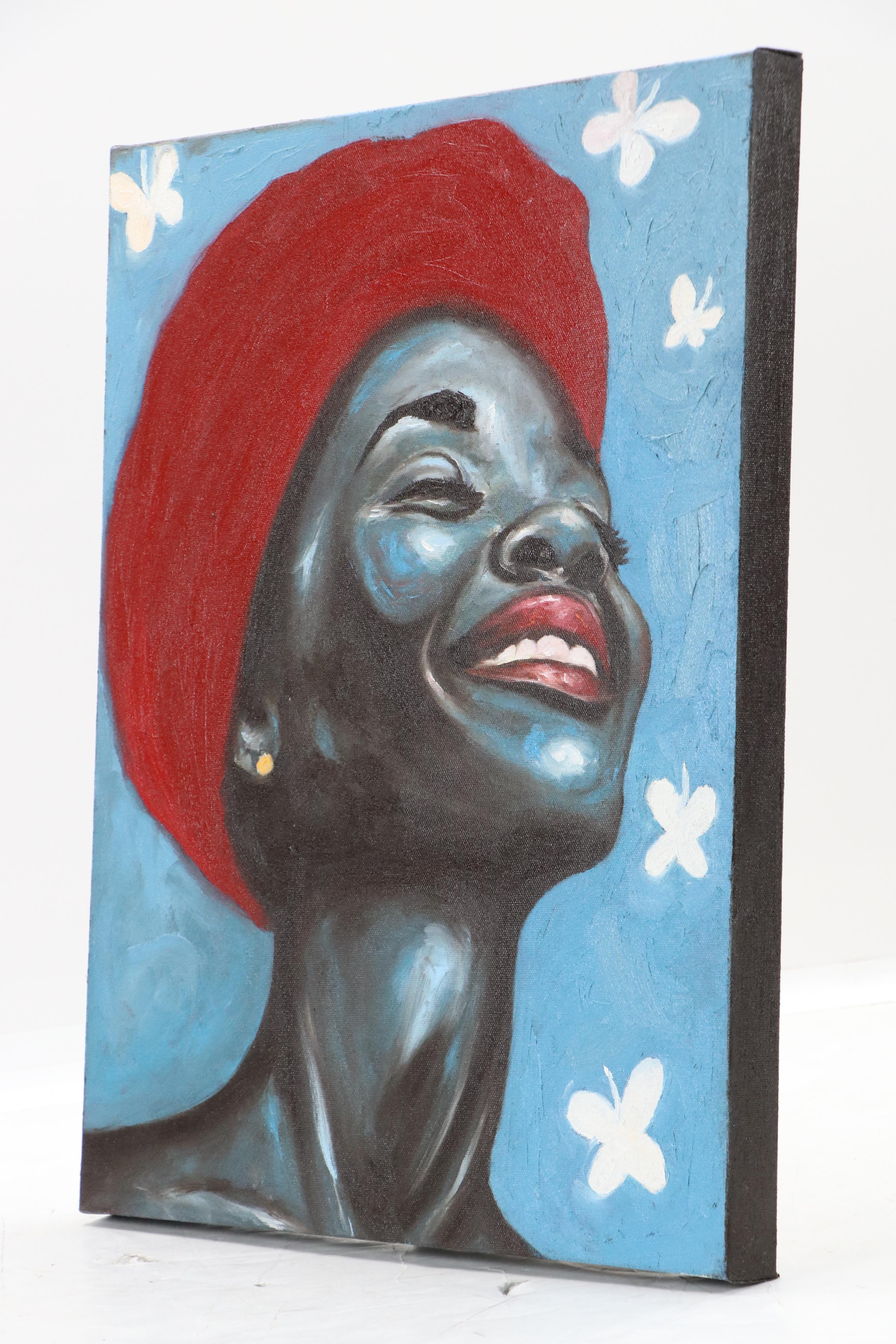 Oluwakemi Omowaire Oil Portrait "Uncontainable Light," 21st Century