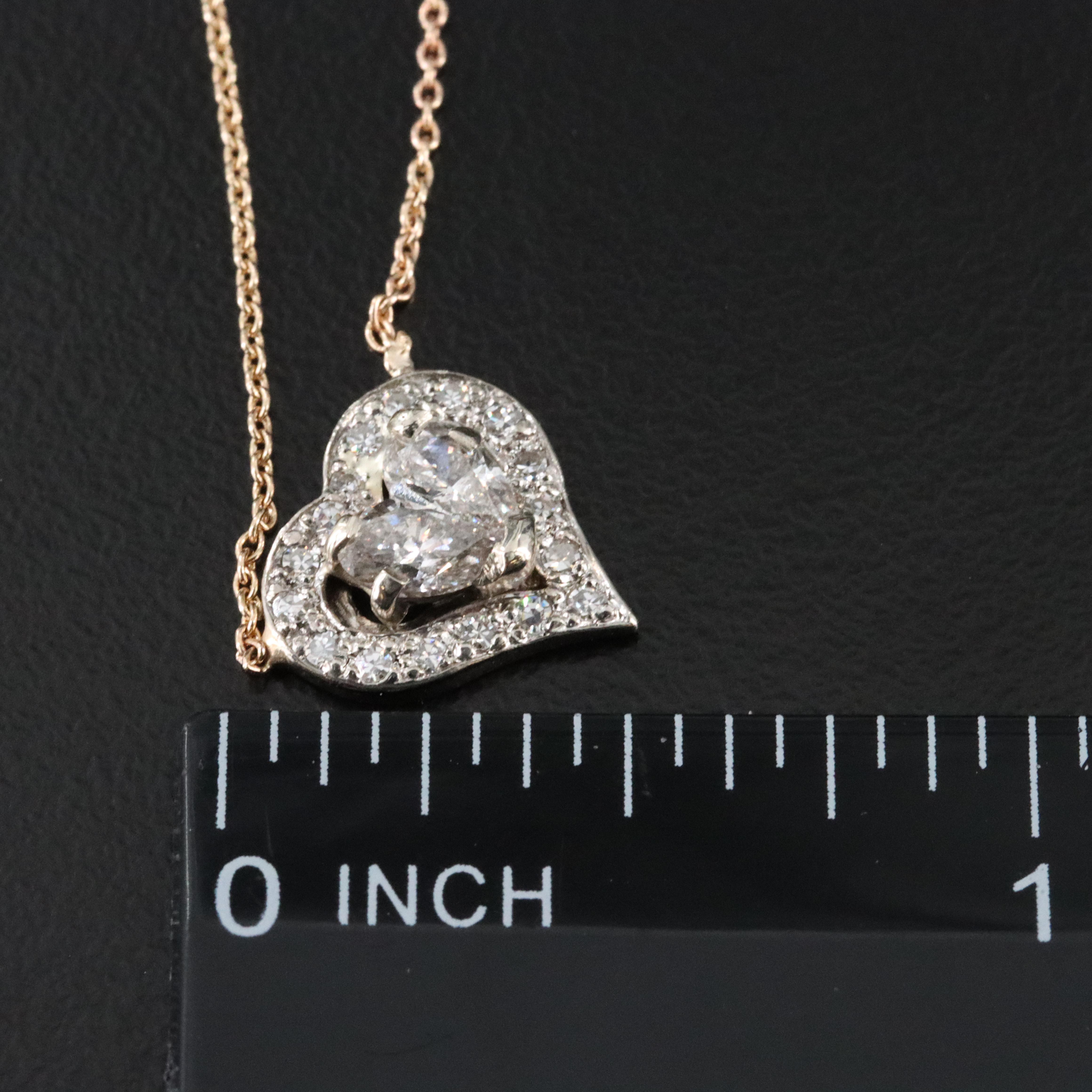 14K 0.71 CTW Diamond Heart Necklace