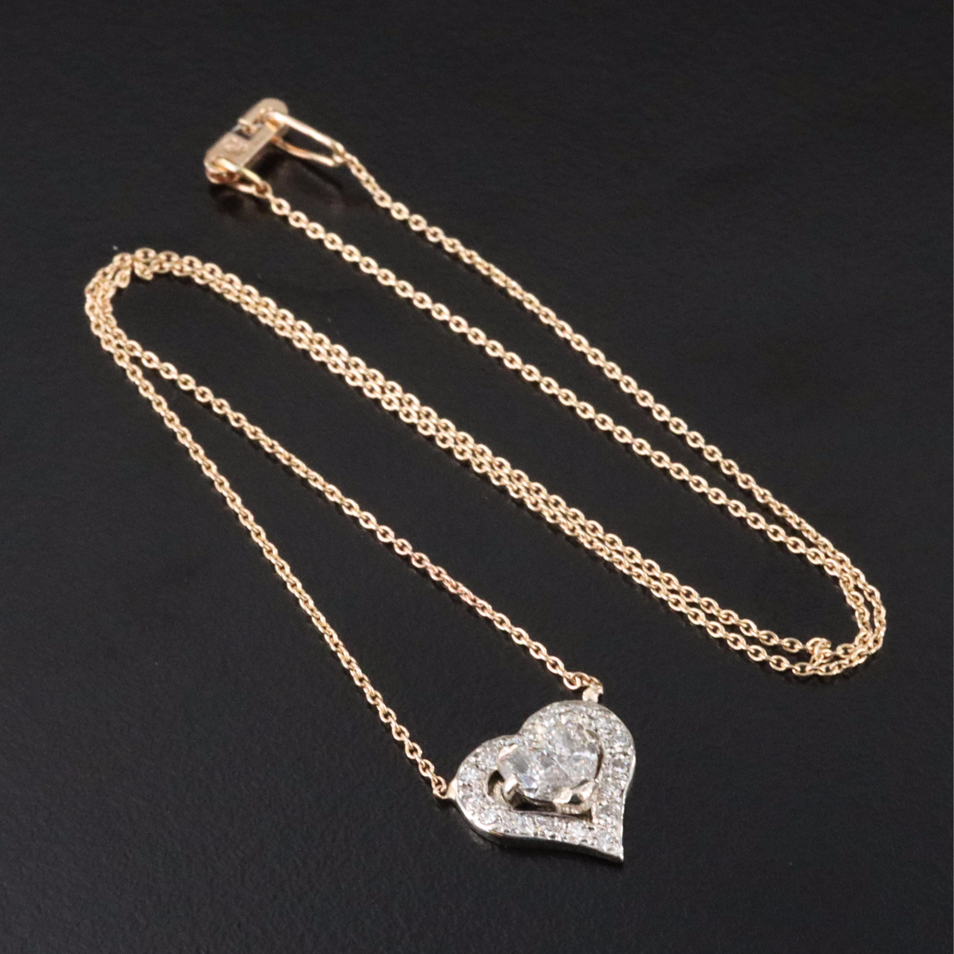14K 0.71 CTW Diamond Heart Necklace