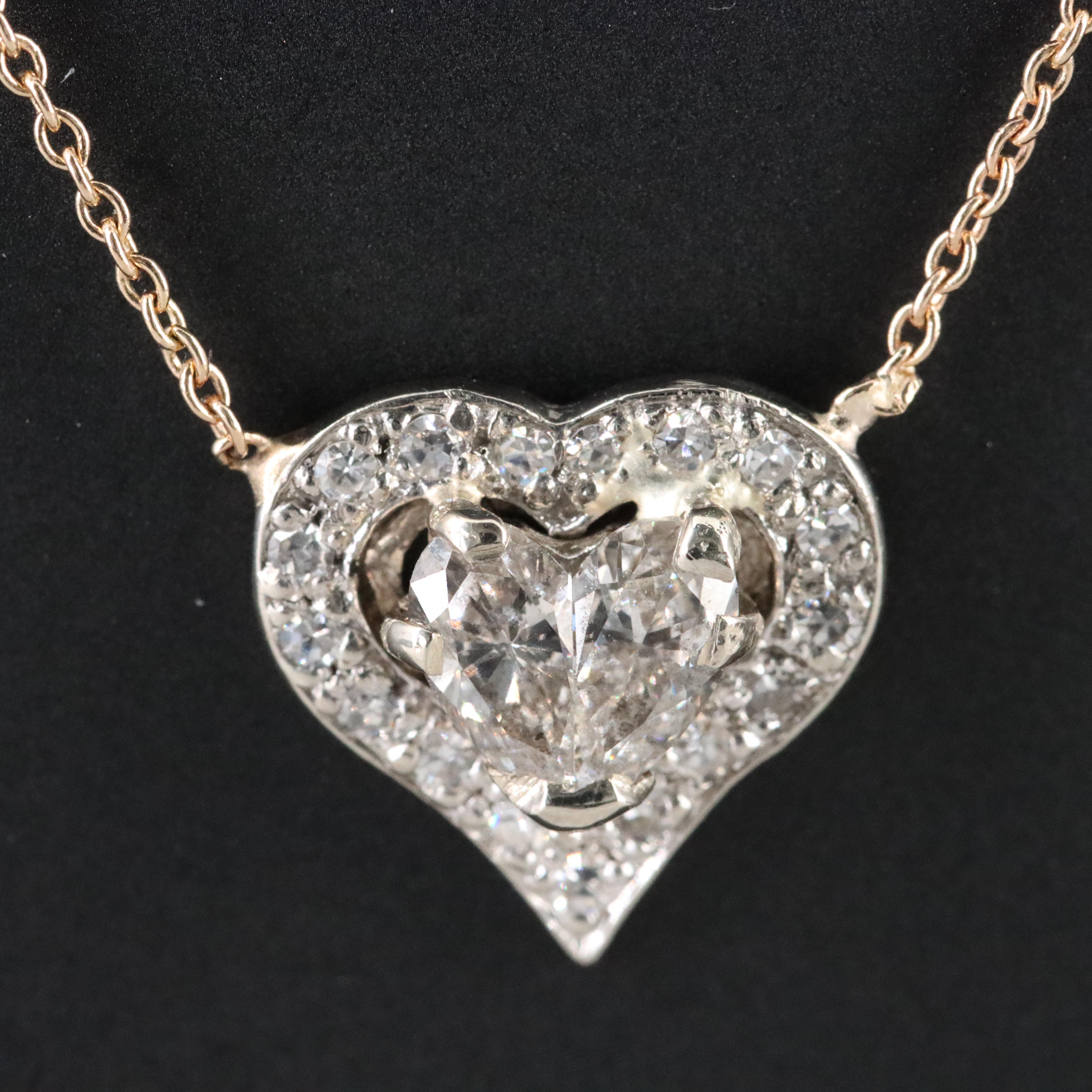 14K 0.71 CTW Diamond Heart Necklace