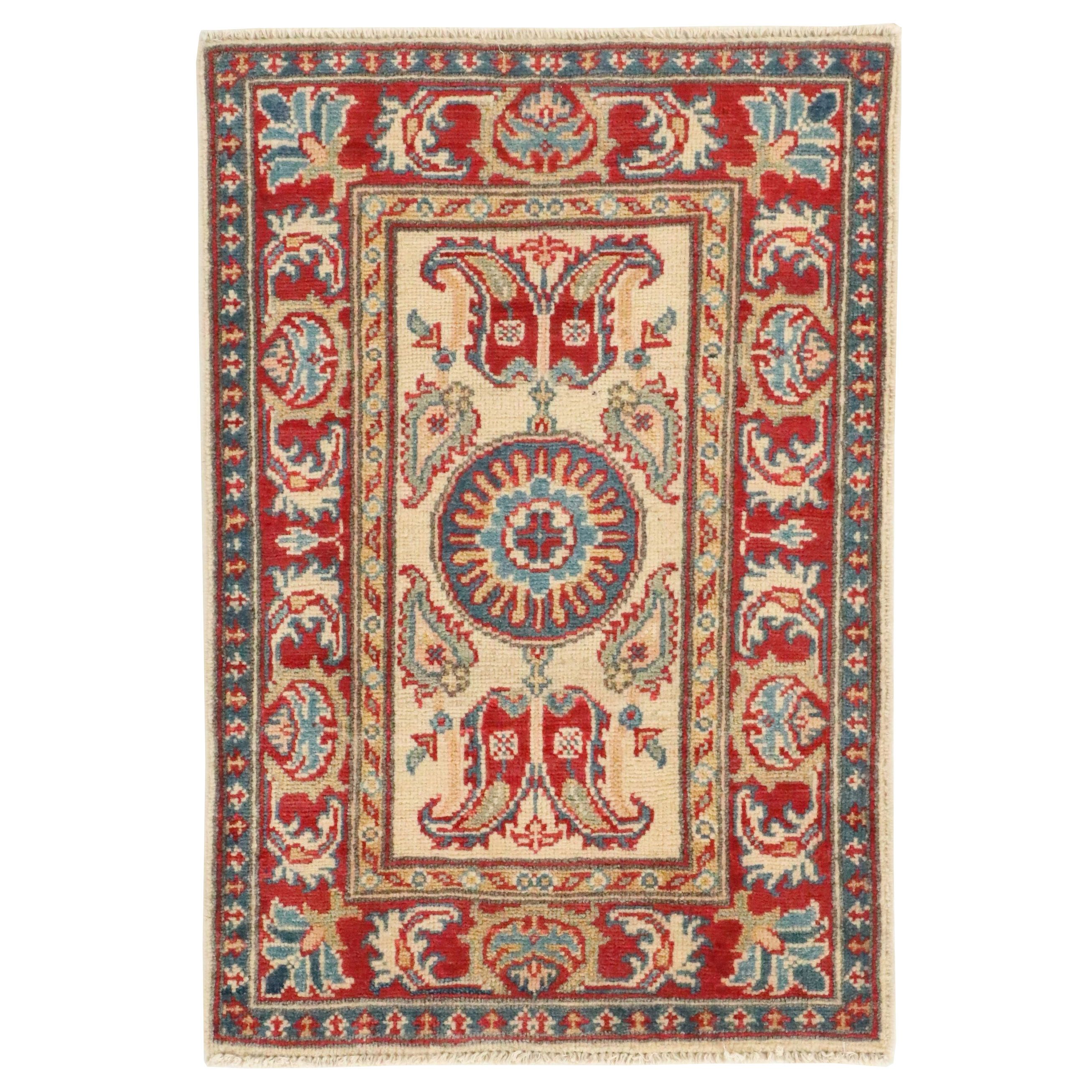 2'1 x 3'1 Hand-Knotted Afghan Kazak Accent Rug