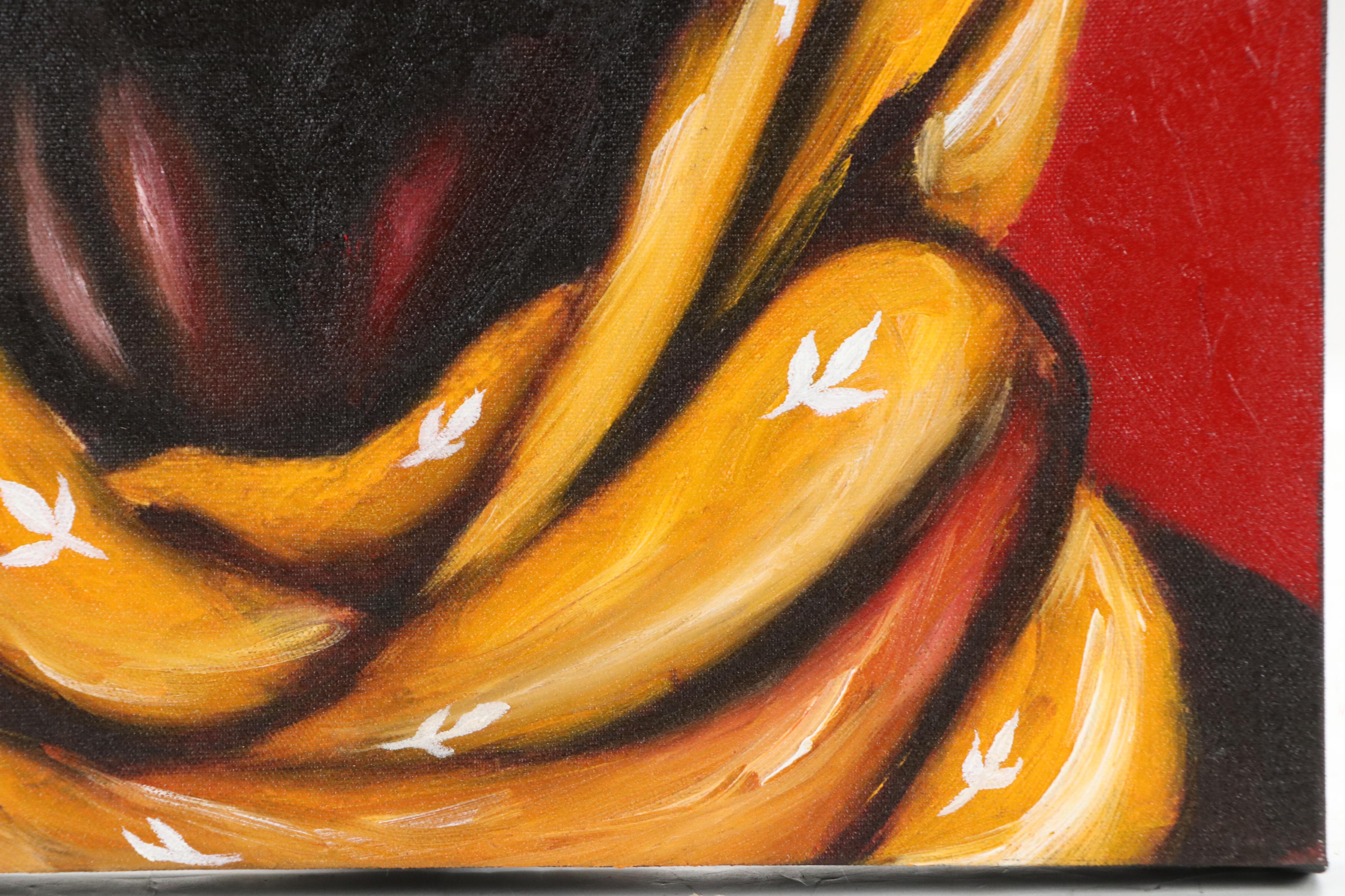 Oluwakemi Omowaire Oil Portrait "A Joy All Her Own.," 21st Century