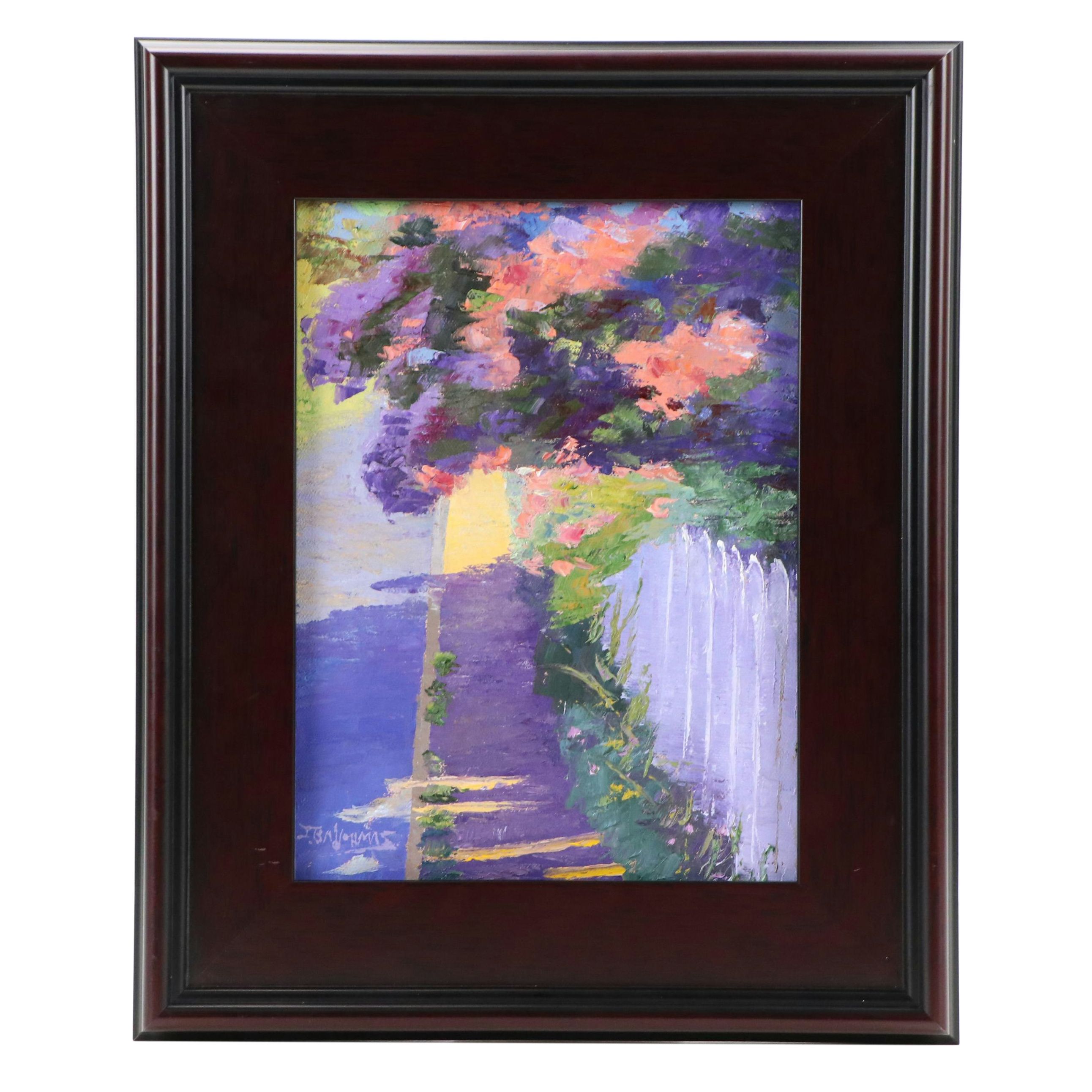 James Baldoumas Floral Oil Painting "Sidewalk Stroll," 2025