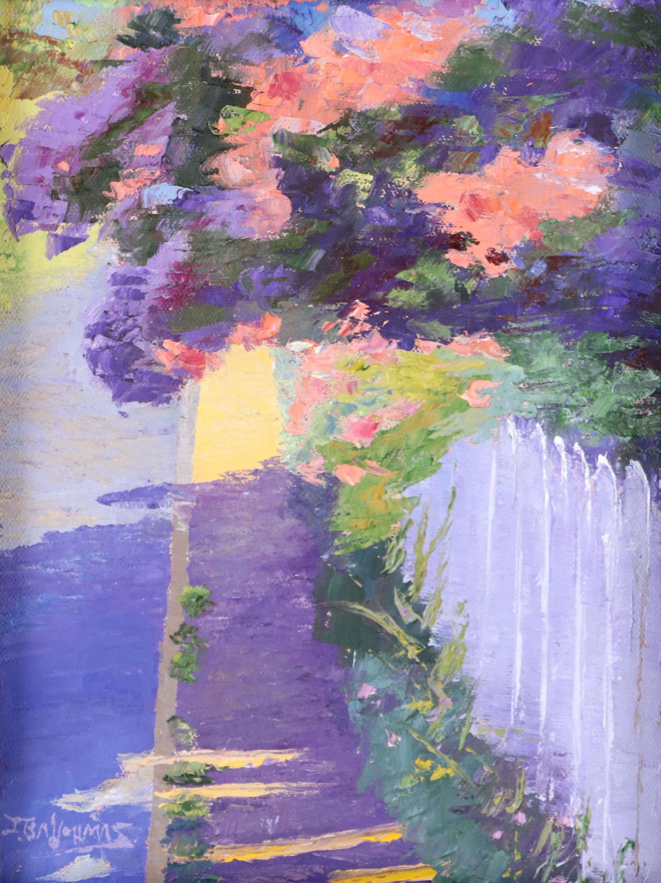 James Baldoumas Floral Oil Painting "Sidewalk Stroll," 2025