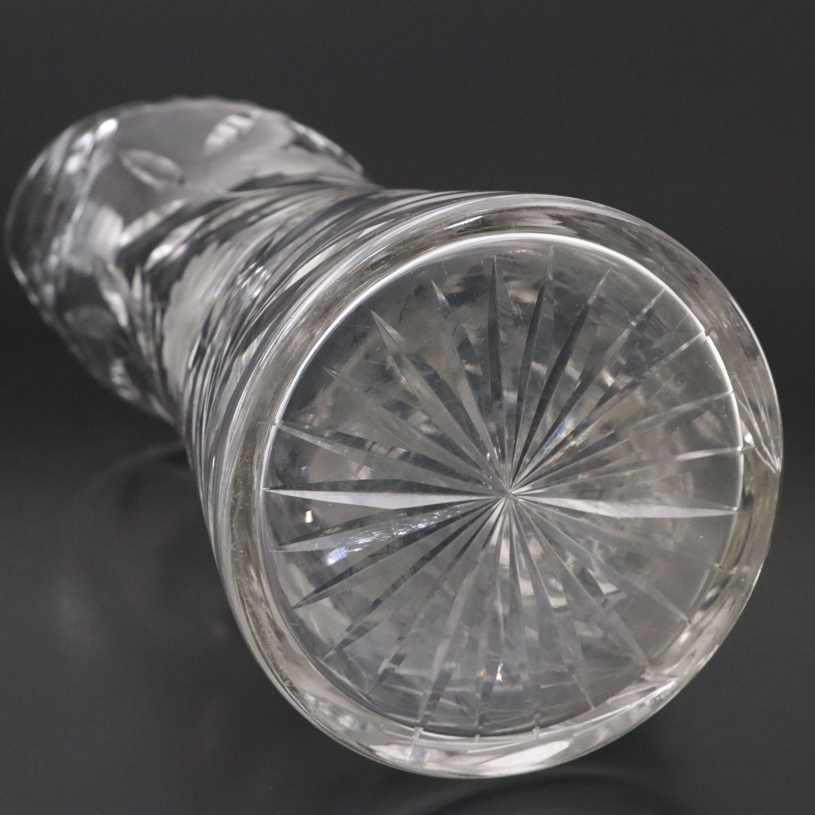 American Brilliant Cut Glass Pitcher with Short Tumblers