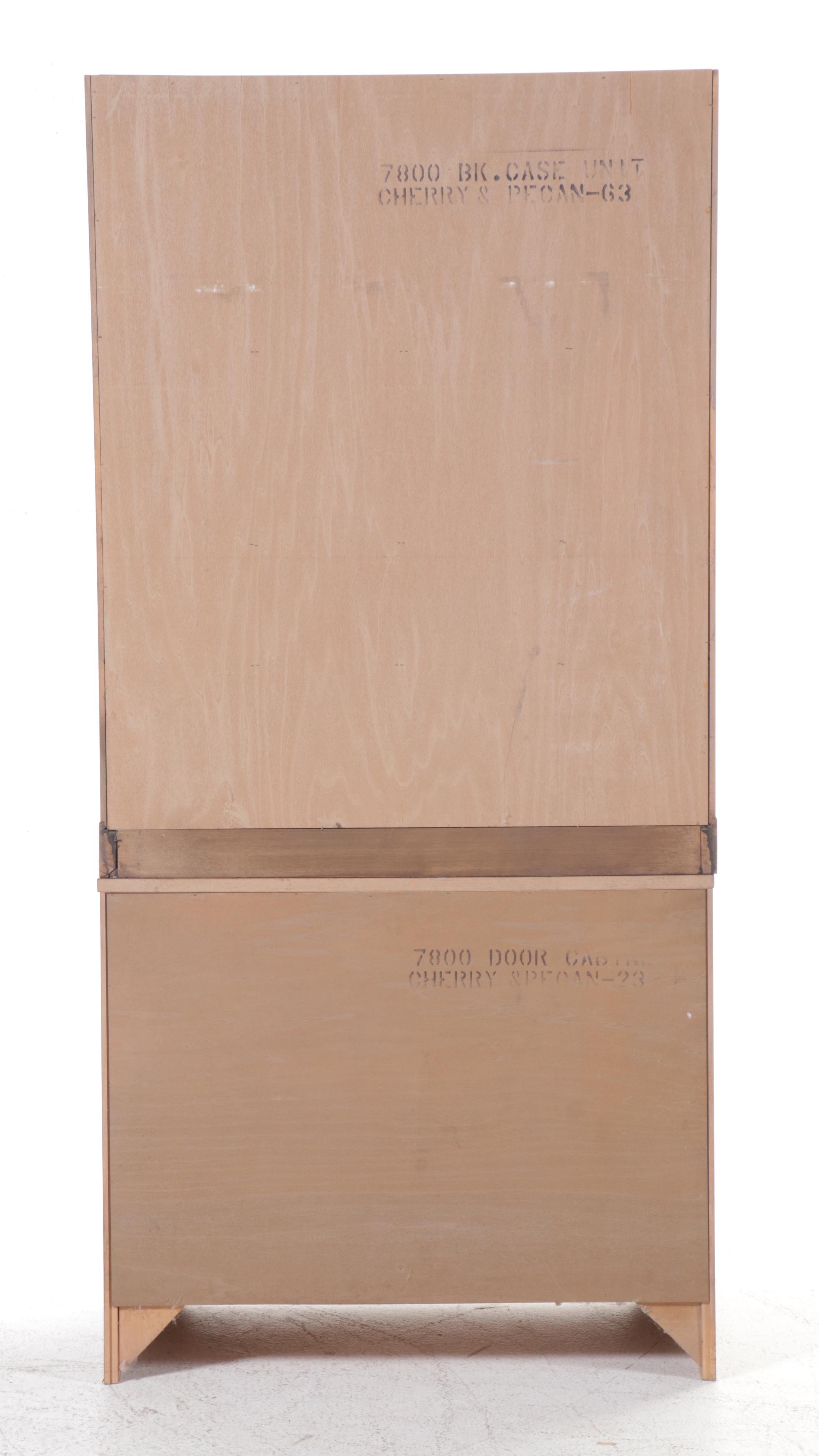 Kent Coffey Carriage Trade Colonial Style Pecan and Cherry Hutch