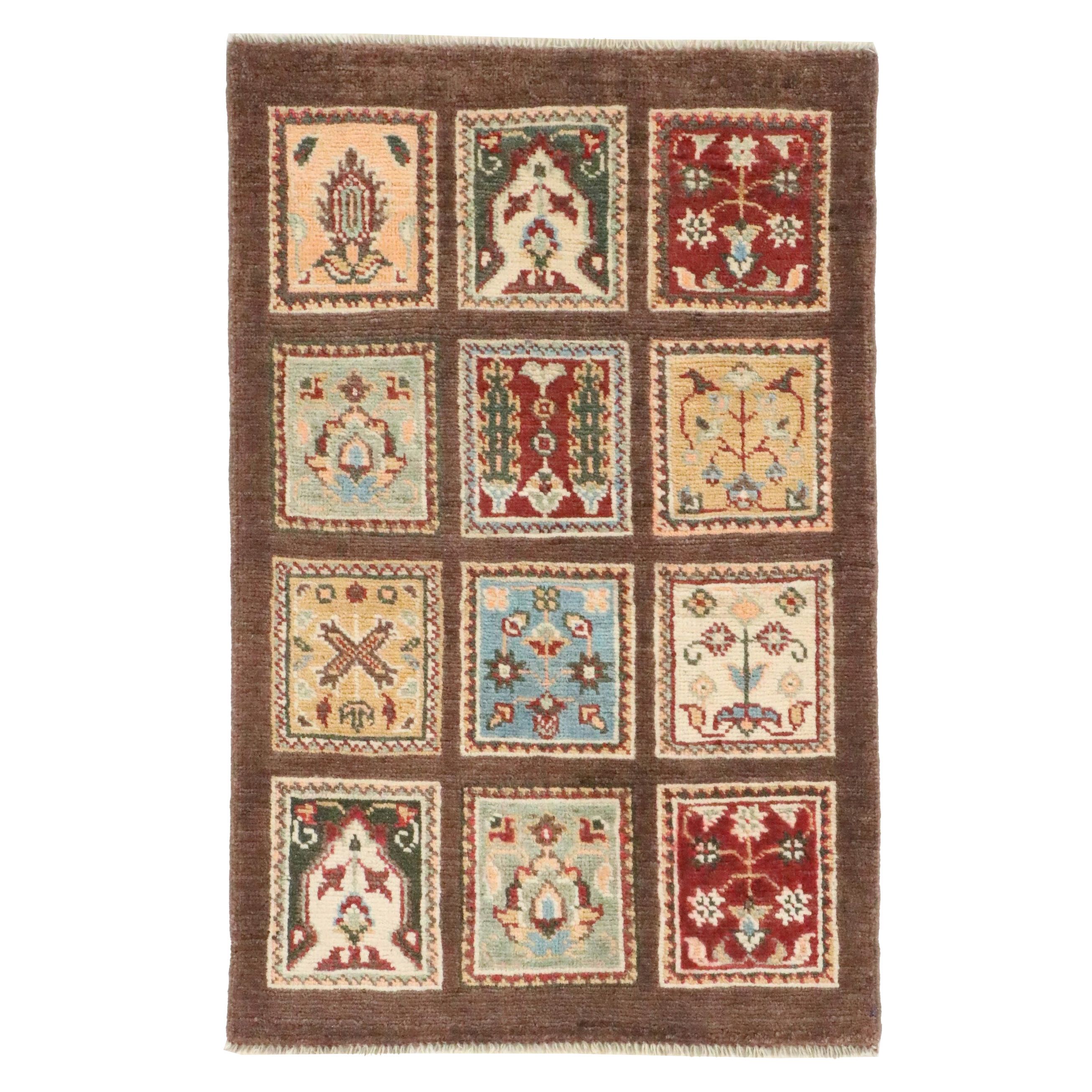 2' x 3'1 Hand-Knotted Afghan Kazak Accent Rug