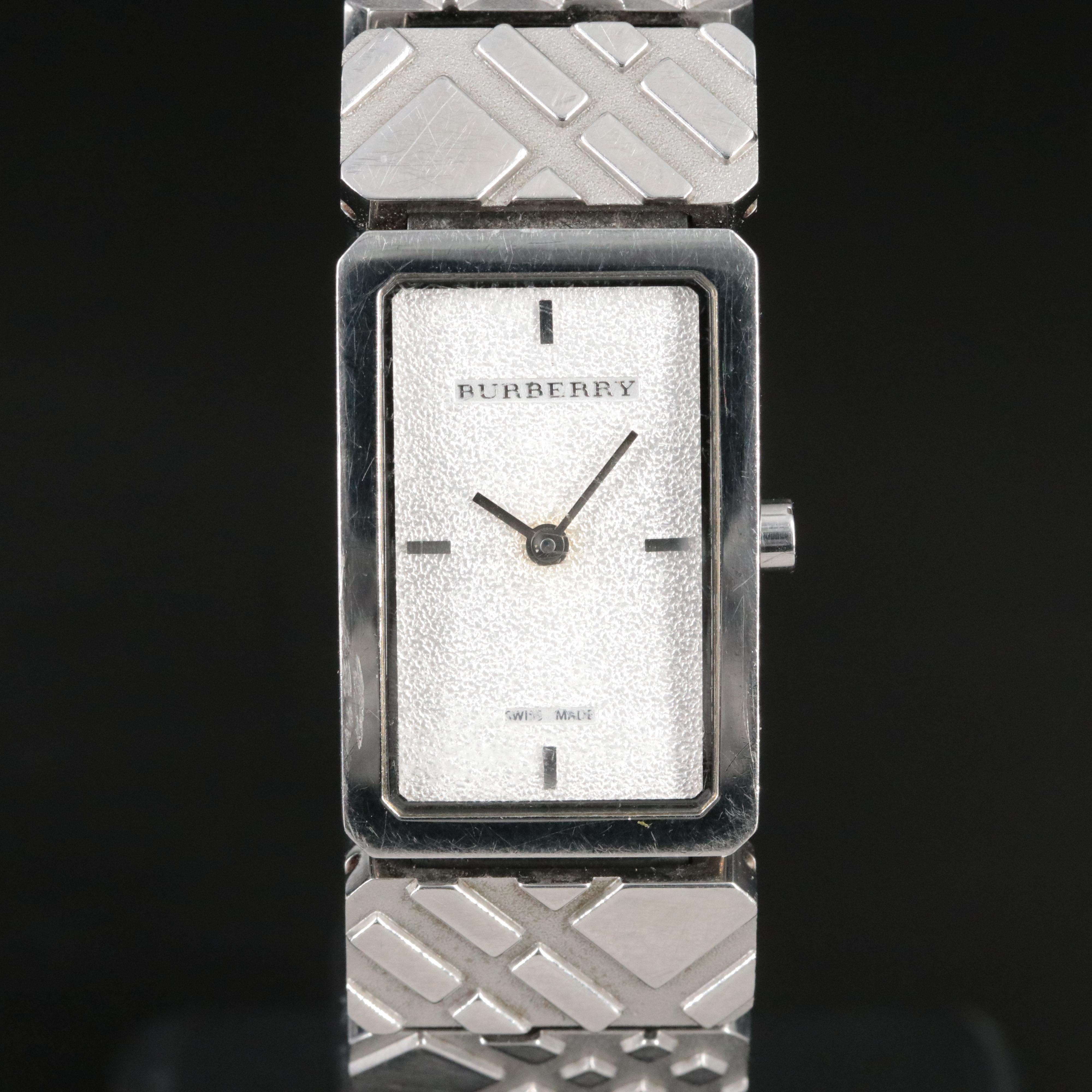 Burberry Check Engraved Quartz Watch