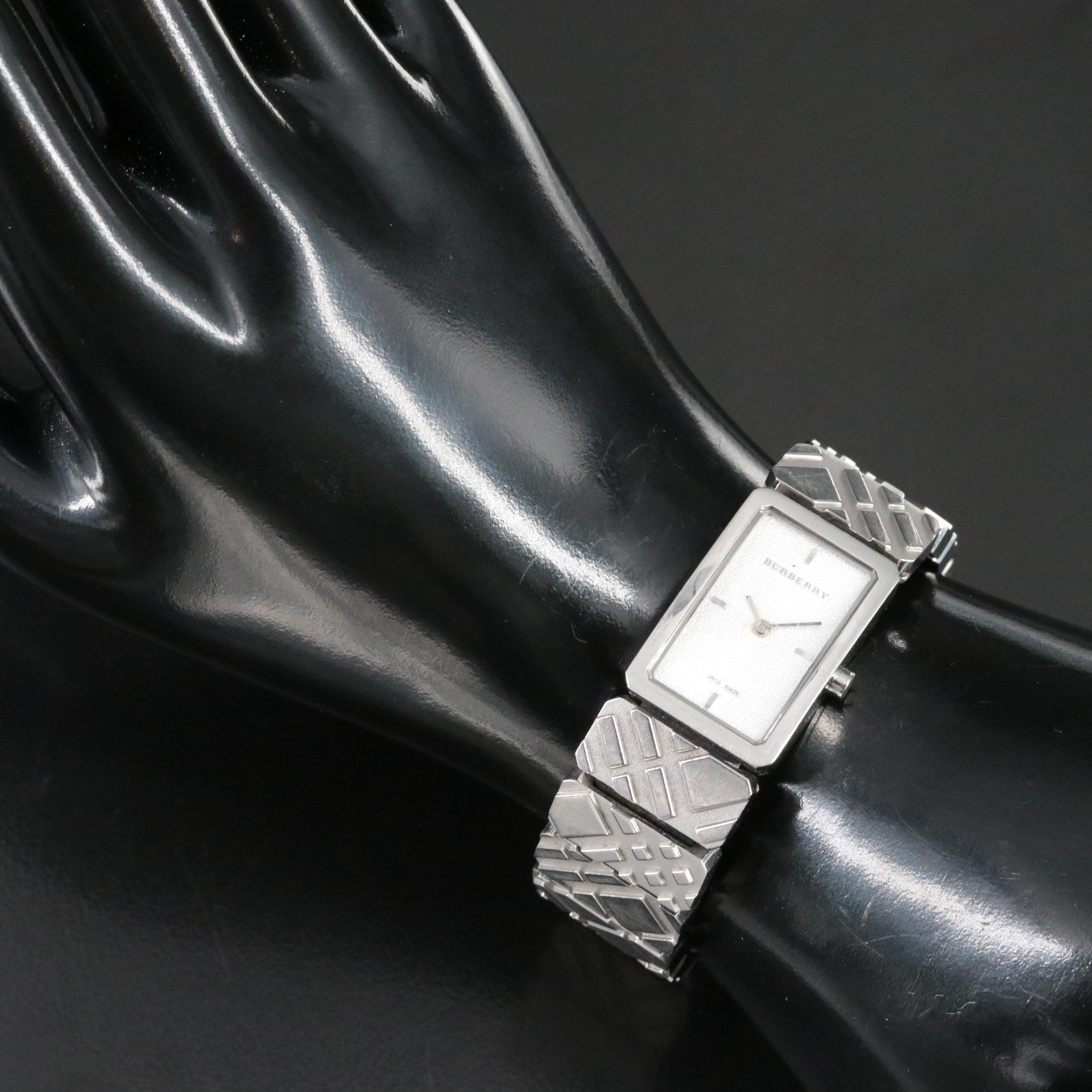 Burberry Check Engraved Quartz Watch