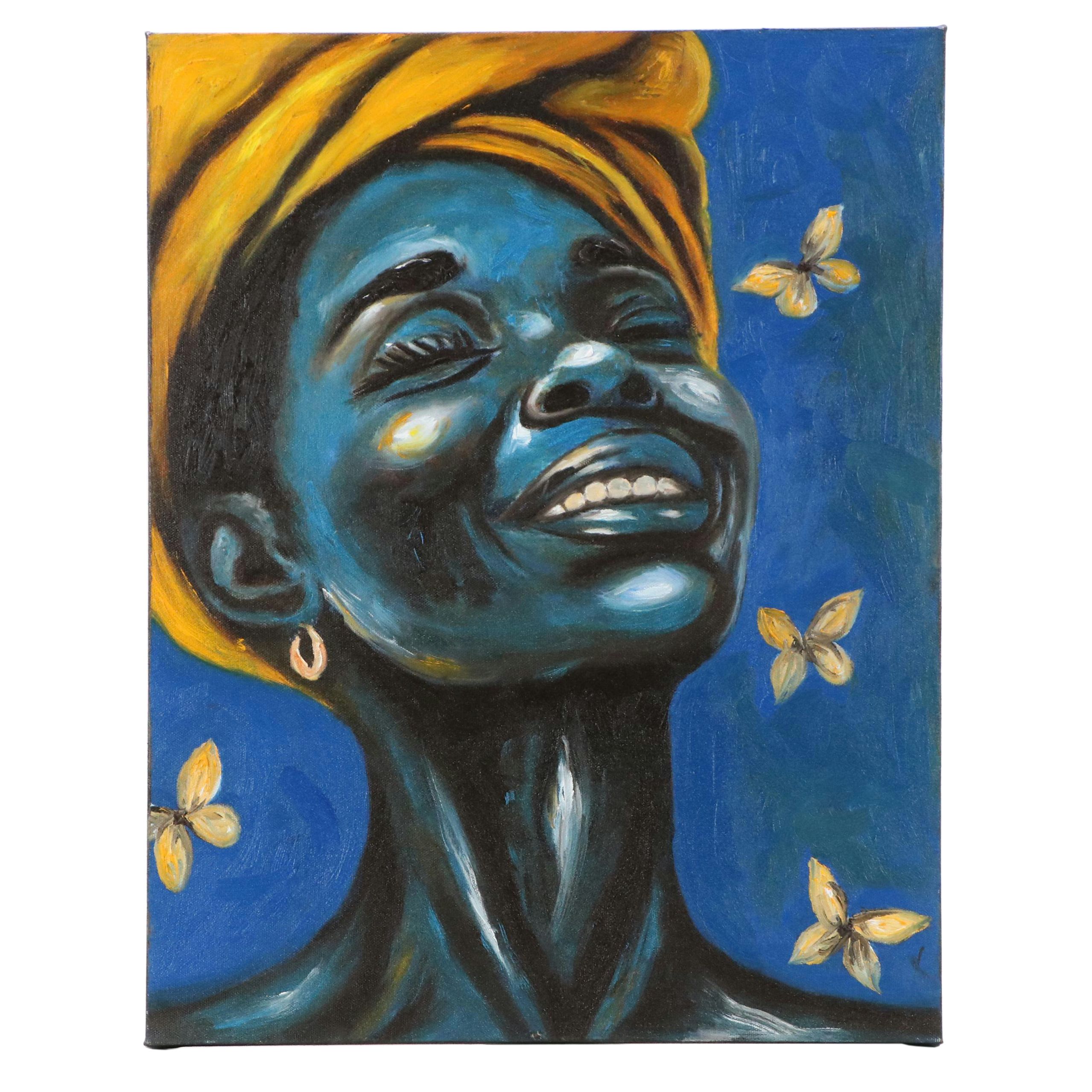 Oluwakemi Omowaire Oil Portrait "The Warmth of Now.," 21st Century