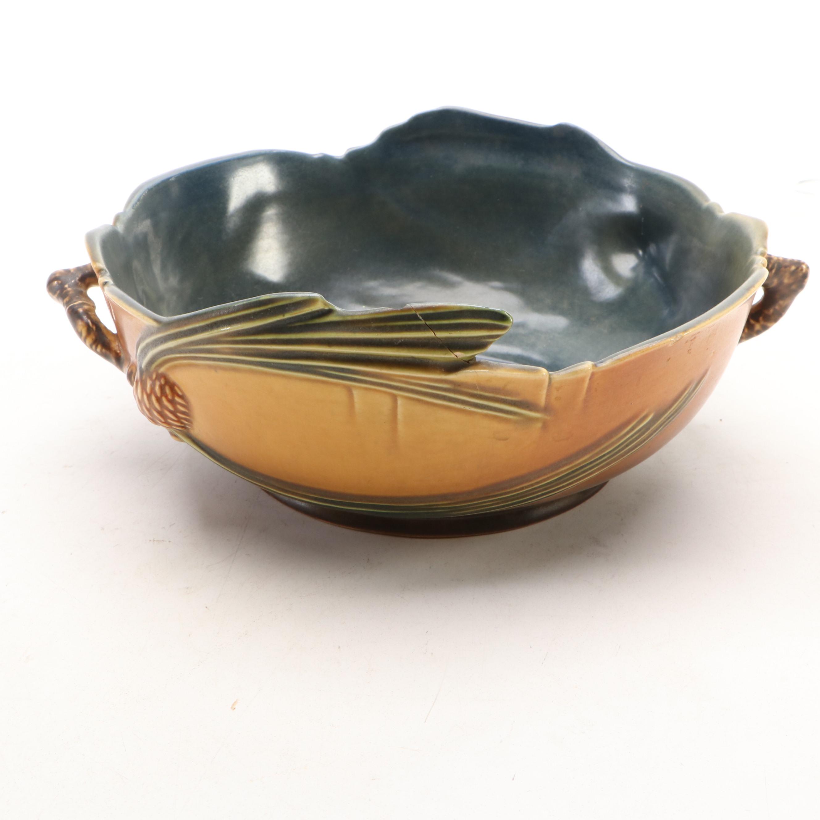 Roseville Pottery "Pine Cone" Ceramic Decorative Bowl and Planters
