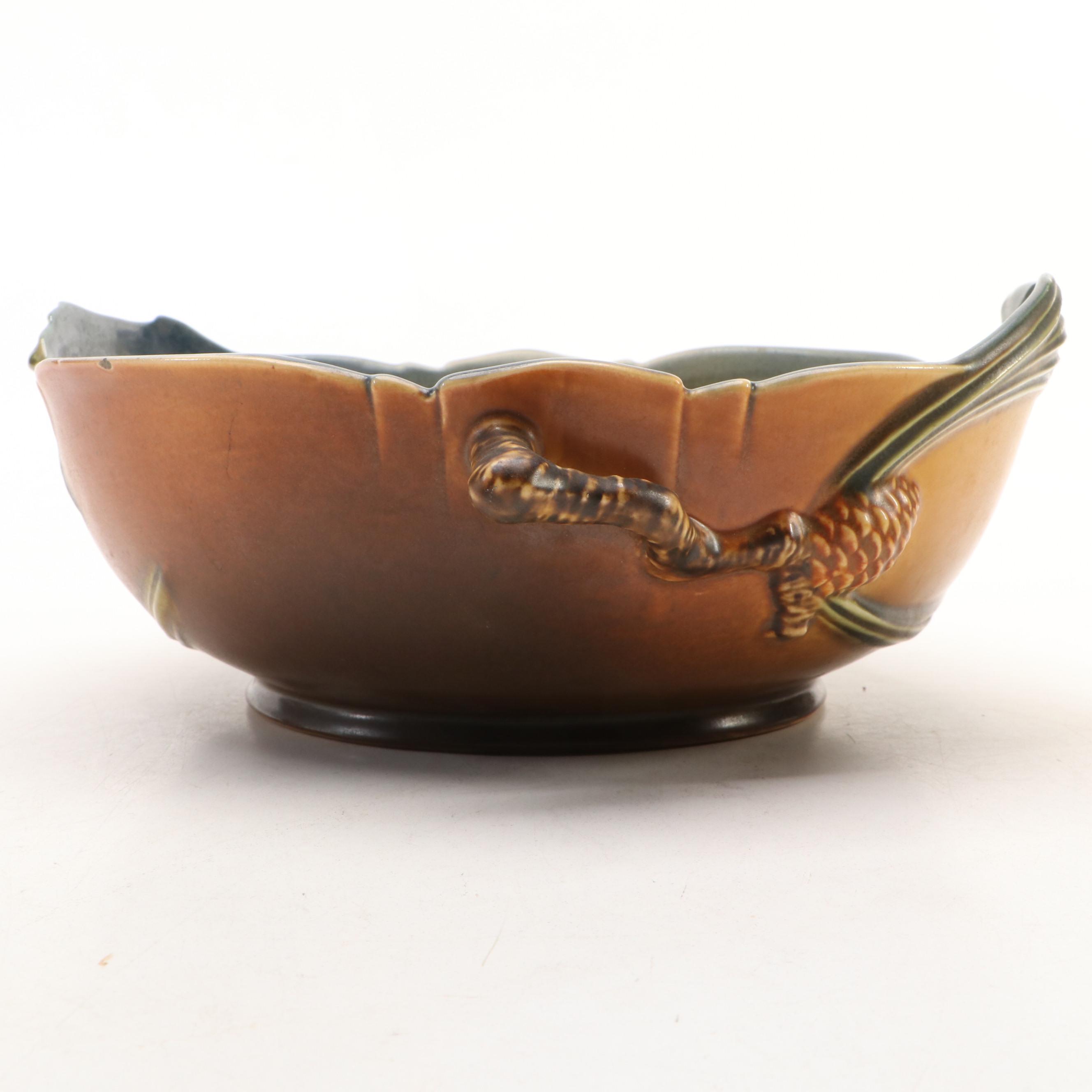 Roseville Pottery "Pine Cone" Ceramic Decorative Bowl and Planters