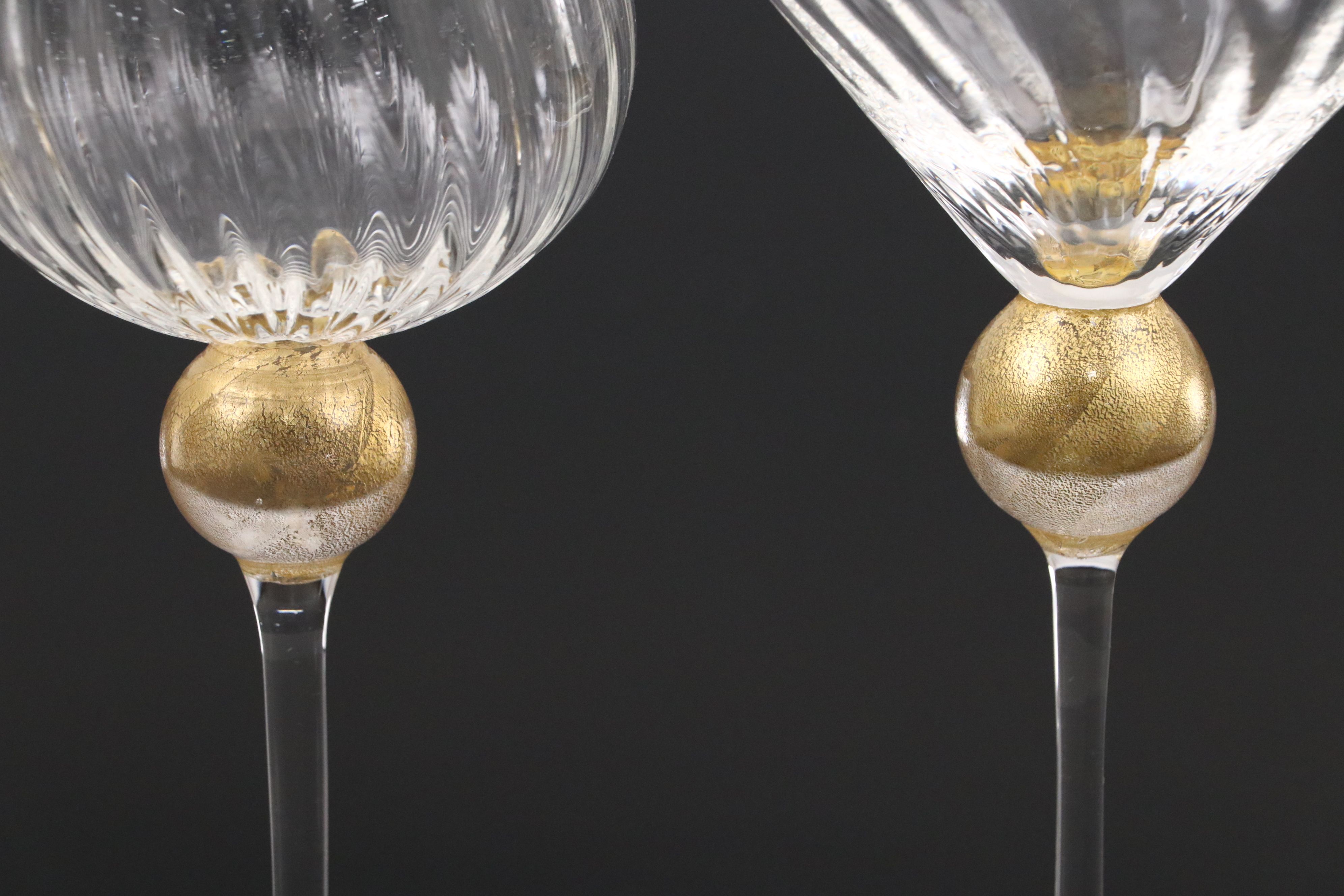 Union Street Glass "Manhattan" Optic Wine and Martini Glasses